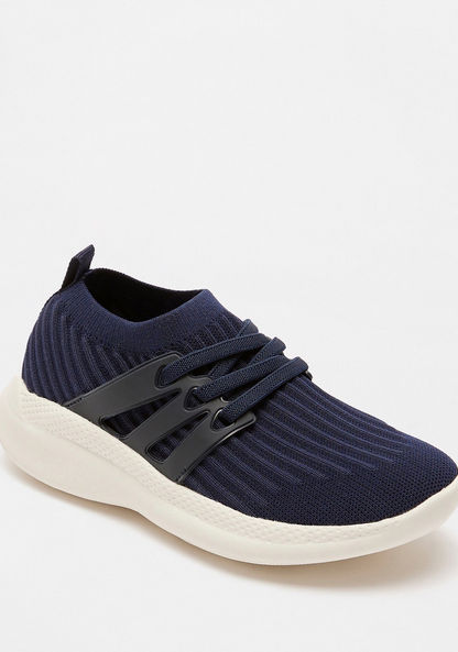 Dash Striped Walking Shoes with Slip-On Closure