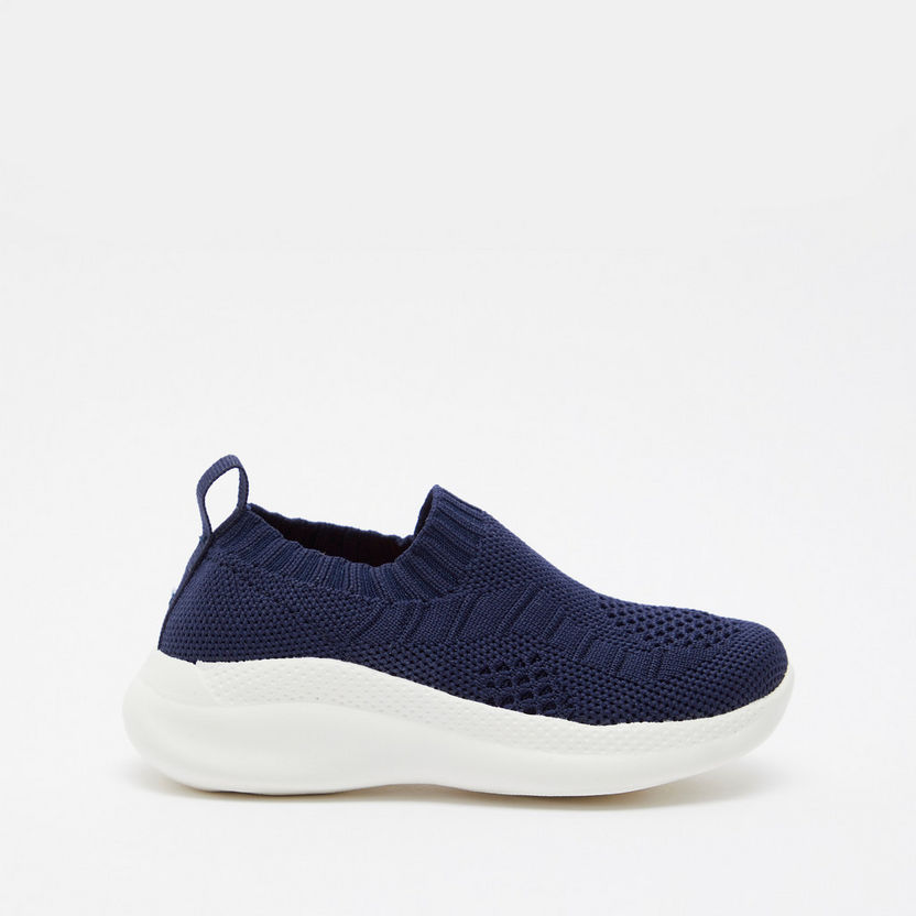 Dash Textured Slip-On Shoes with Pull Tab Detail-Baby Boy%27s Shoes-image-0