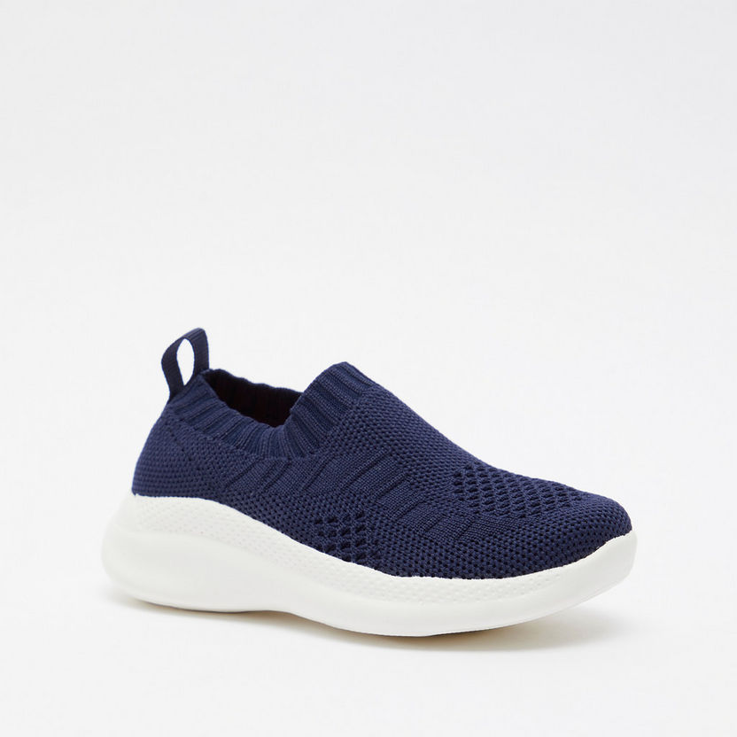Dash Textured Slip-On Shoes with Pull Tab Detail-Baby Boy%27s Shoes-image-1
