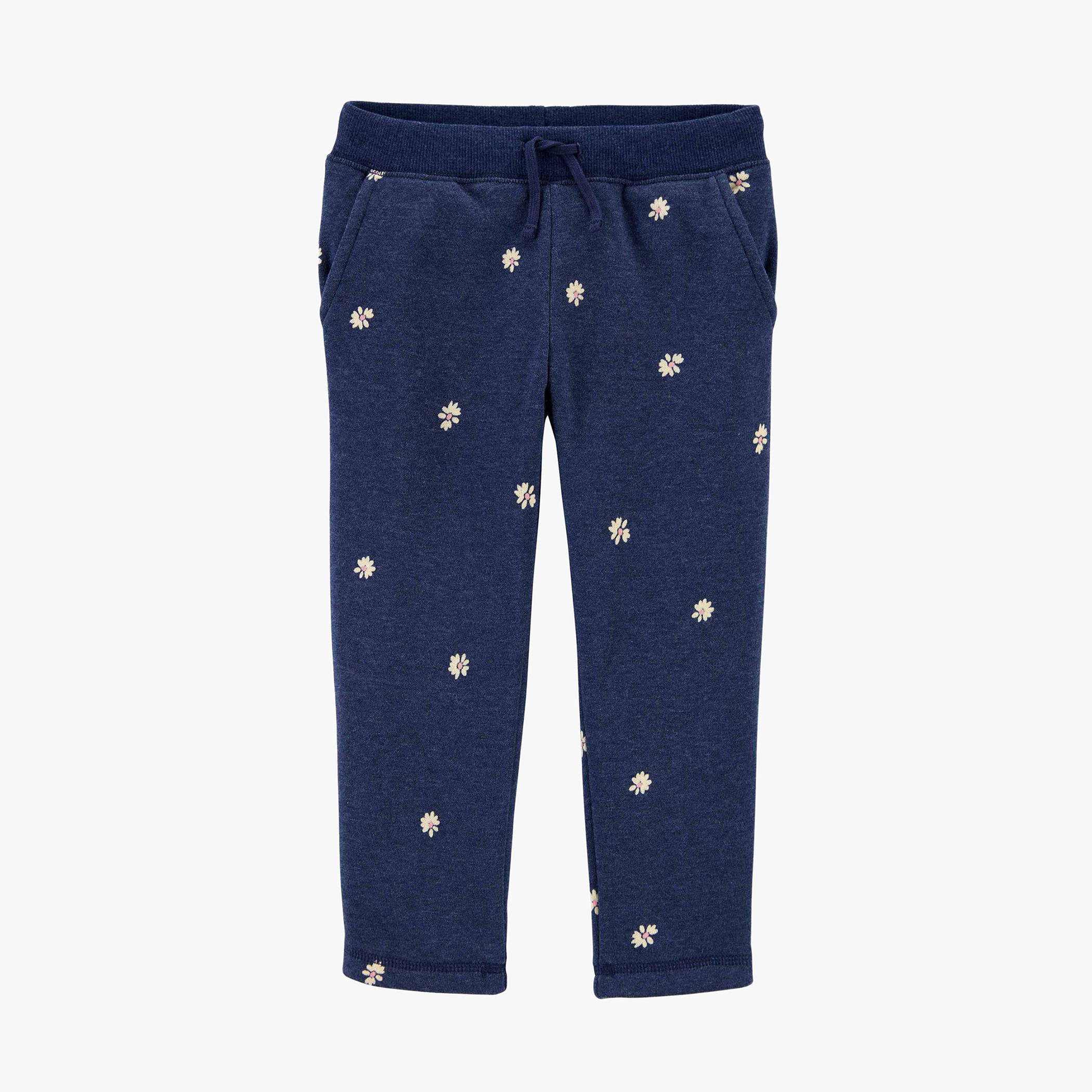 بنطلون بطبعات أزهار وخصر مطاطي وجيوب من أوشكوش بيجوش-baby-girls-clothing-bottoms-trousers-image-1