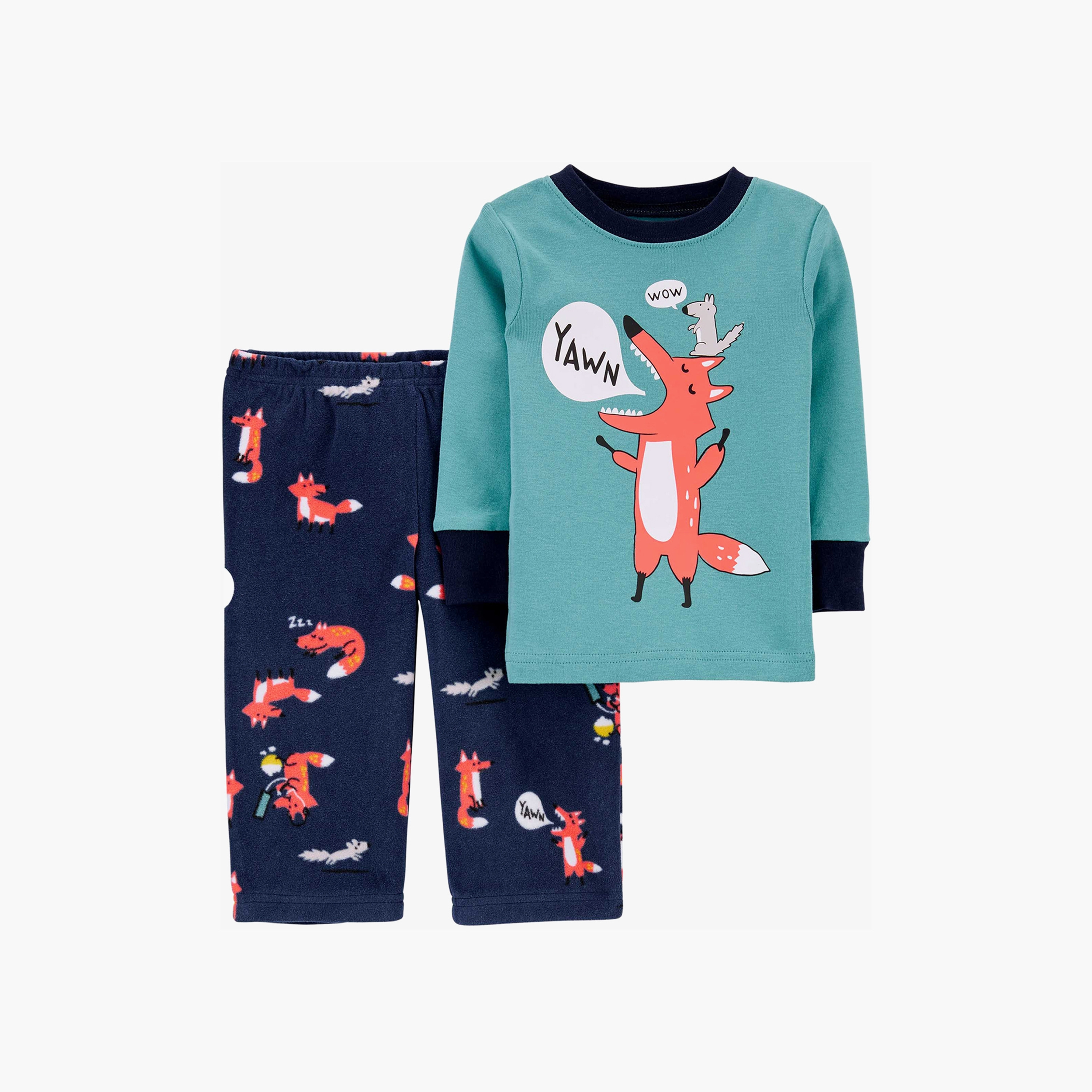 Buy Carter s Fox Print Long Sleeves T shirt and Pyjamas Set Online Babyshop KSA