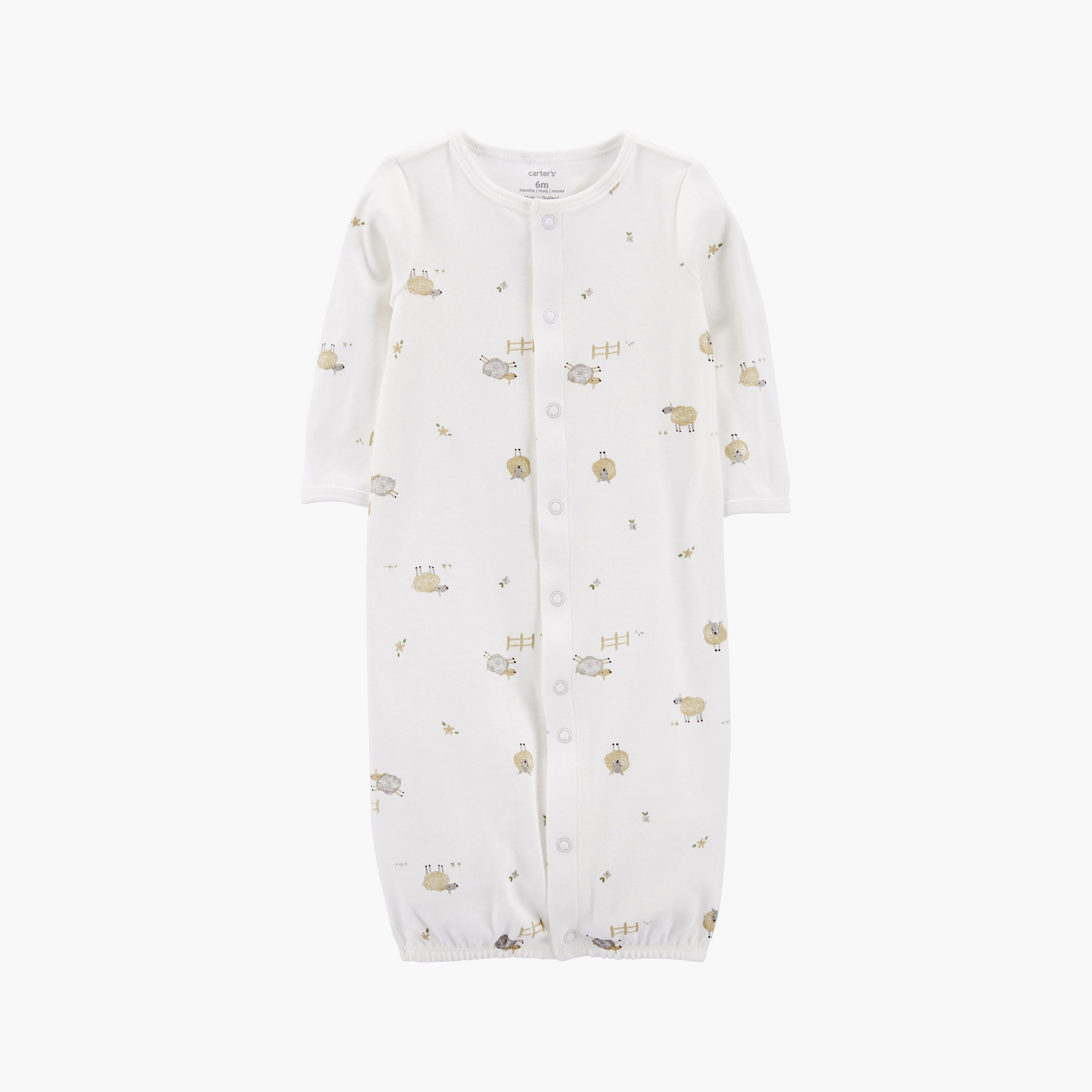 فستان نوم مع كاب وجوارب بطبعة من كارترز - طقم 3 قطع-baby-girls-clothing-setsandcoords-image-2