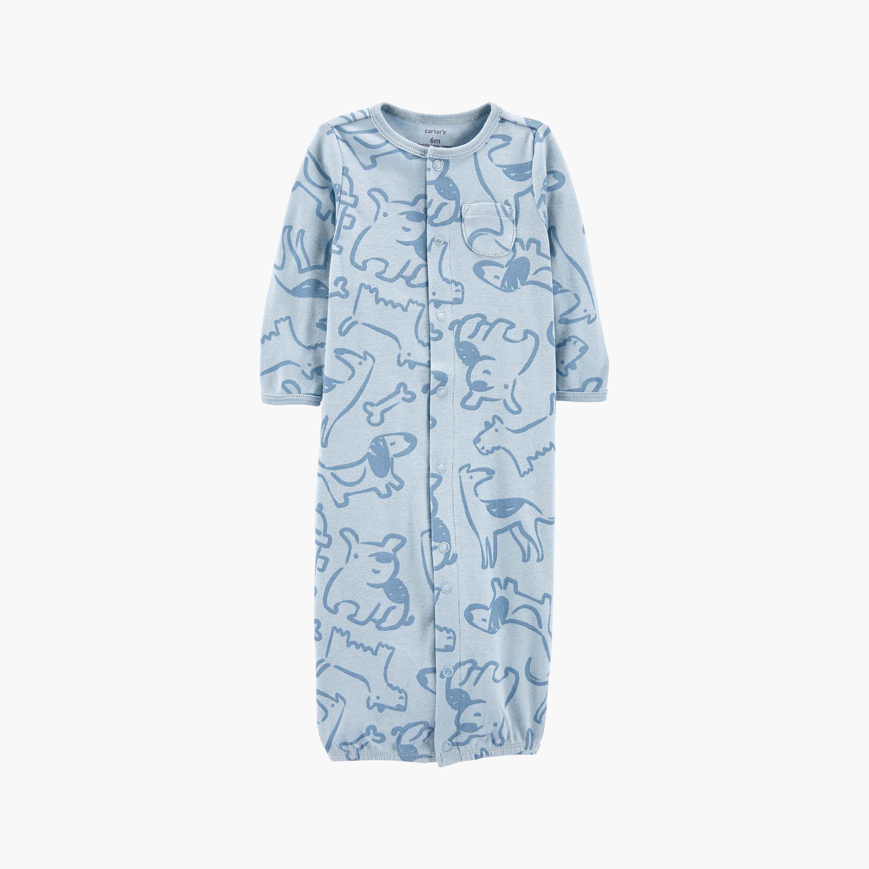 فستان نوم مع كاب وجوارب بطبعة من كارترز - طقم 3 قطع-baby-boys-clothing-setsandcoords-image-2