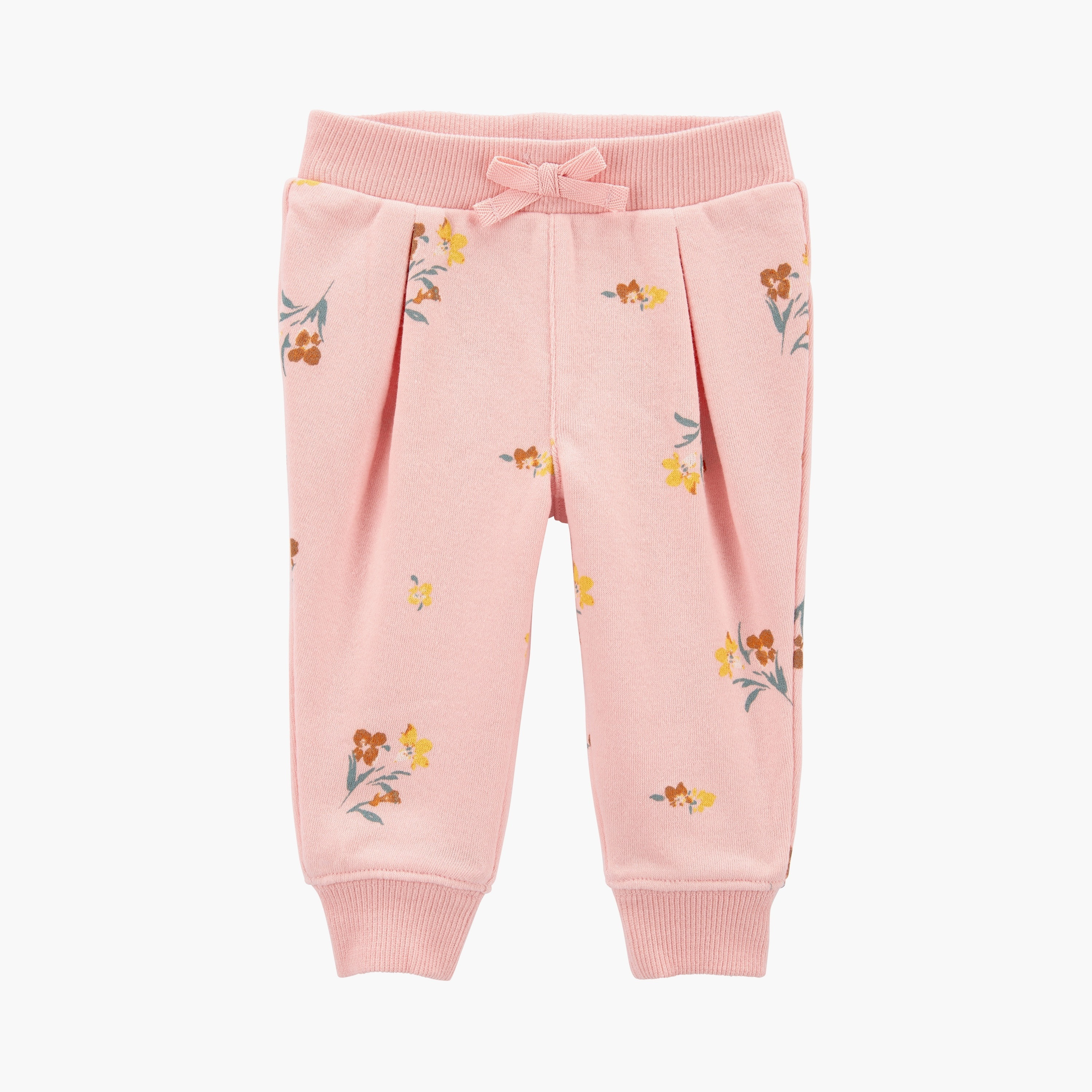 Carter's Floral Printed Elasticated Joggers-baby-girls-clothing-bottoms-joggersandtrackpants-image-1