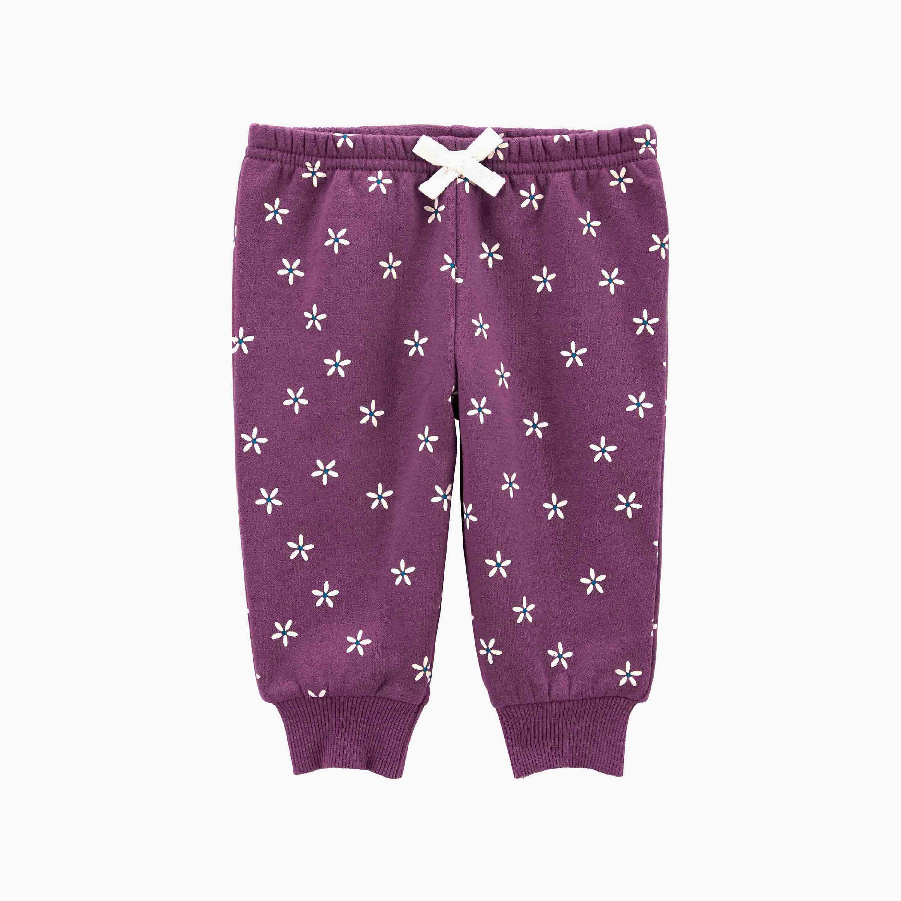 بنطلون رياضي صوف فلورال من كارترز-baby-girls-clothing-bottoms-joggersandtrackpants-image-1