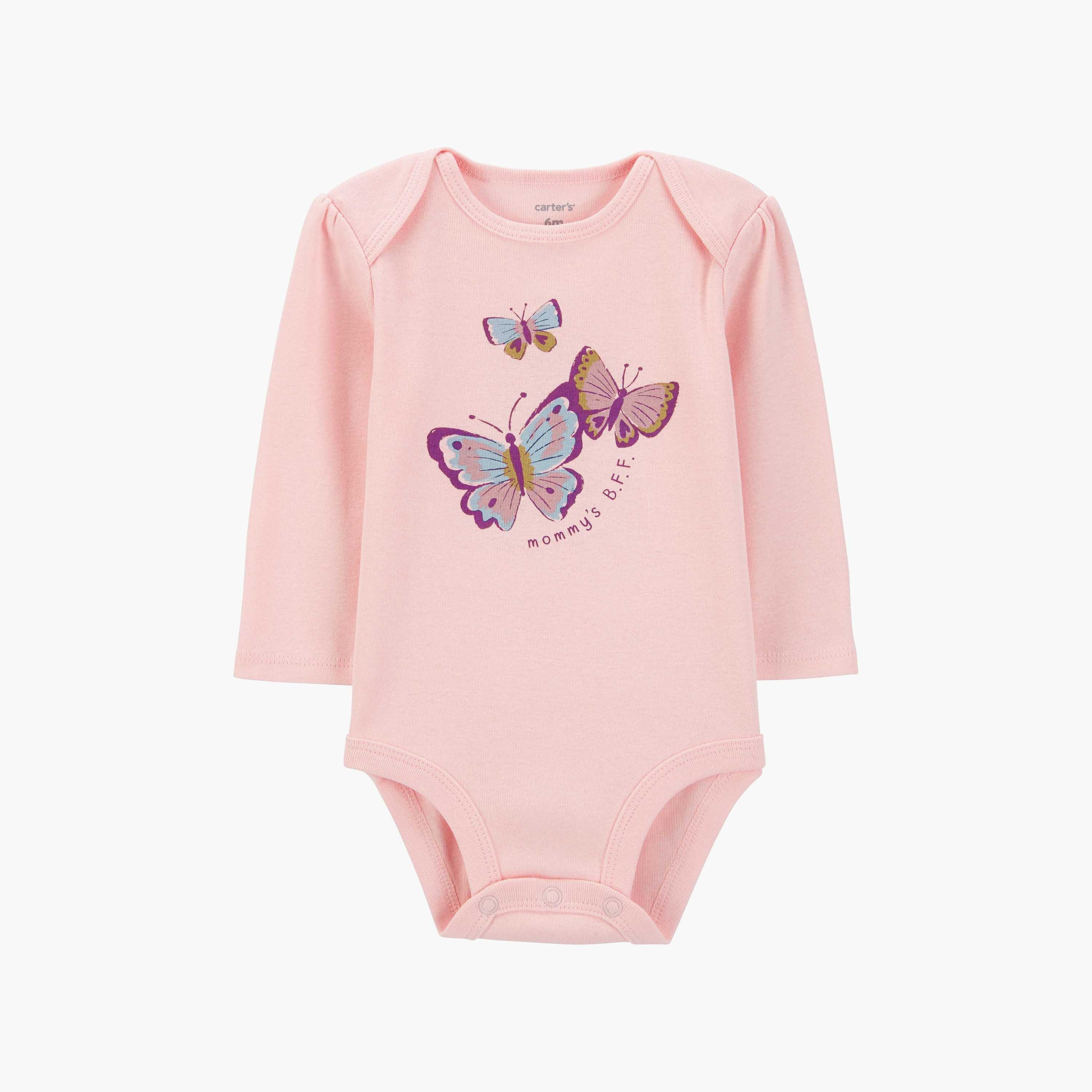 بودي سوت بأكمام طويلة مامي بي اف اف فراشة من كارترز-baby-girls-clothing-bodysuits-image-1