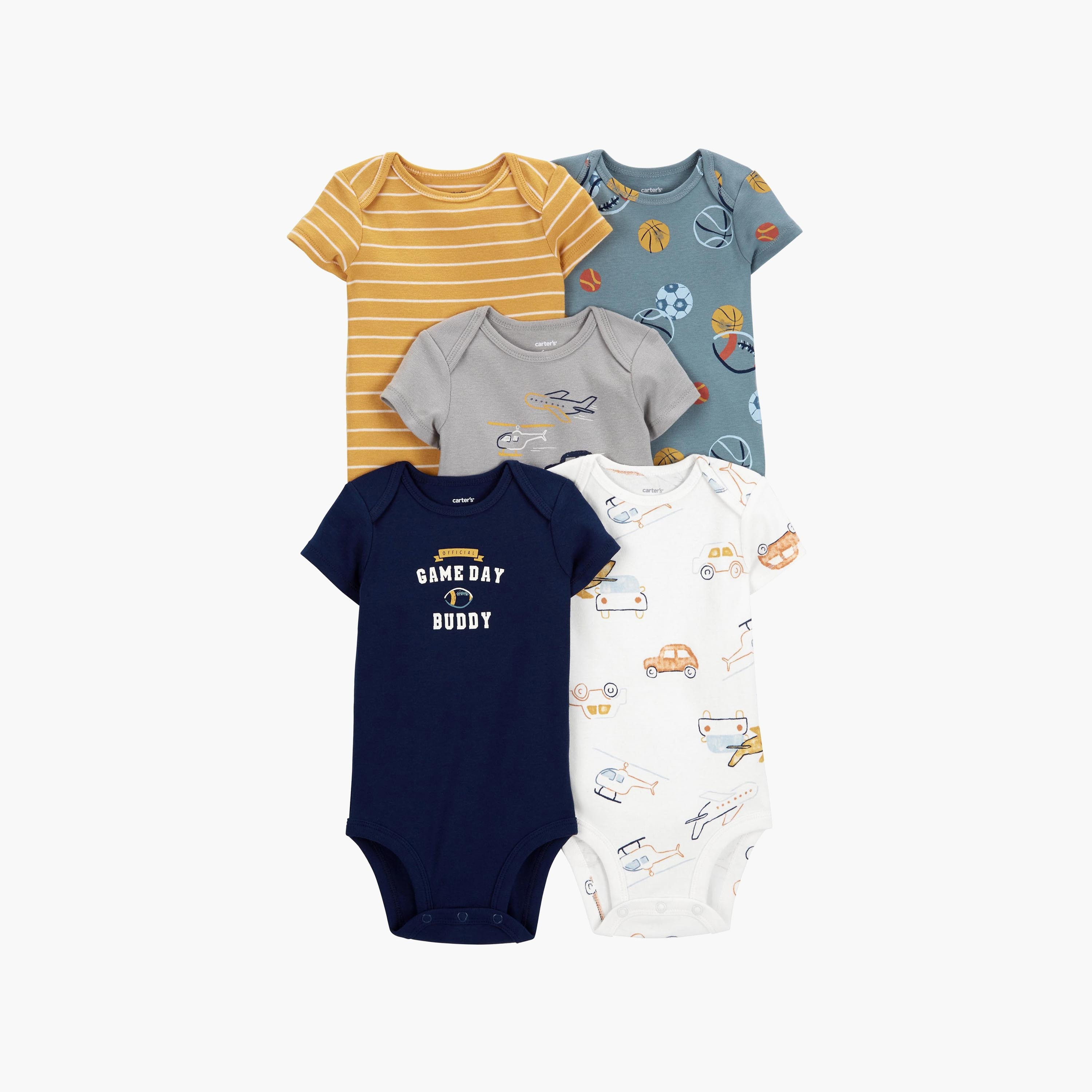 بودي سوت بأكمام قصيرة 5 قطع من كارترز-baby-boys-clothing-multipacks-image-1