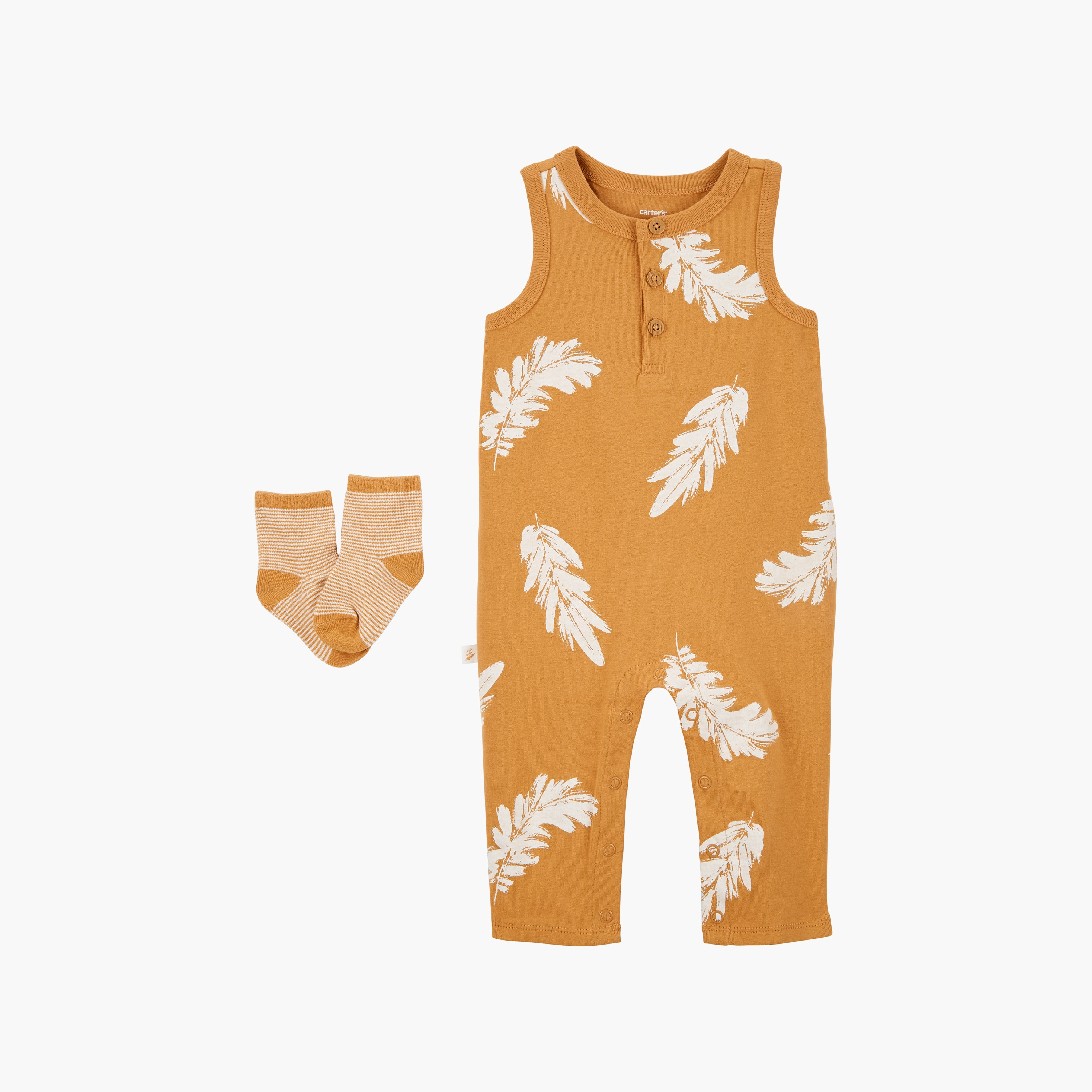 طقم جامب سوت ريش وجوارب قطعتين من كارترز-baby-girls-clothing-rompers-image-1