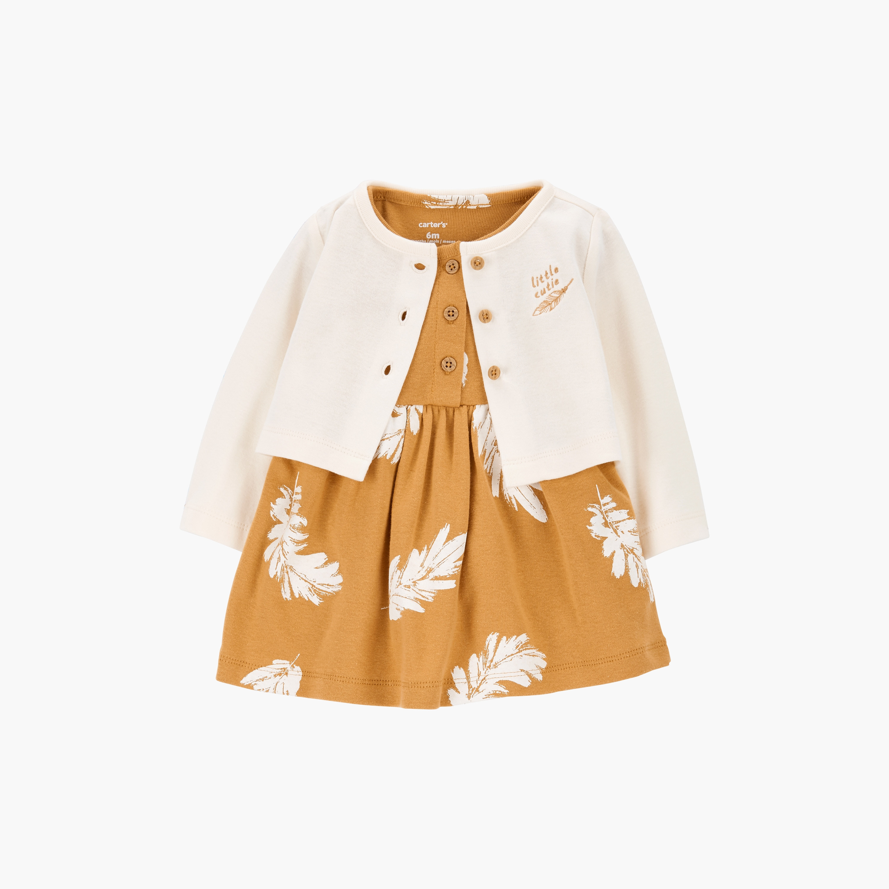مجموعة كارديجان وفستان بودي سوت ريش قطعتين من كارترز-baby-girls-clothing-dressesandjumpsuits-image-1