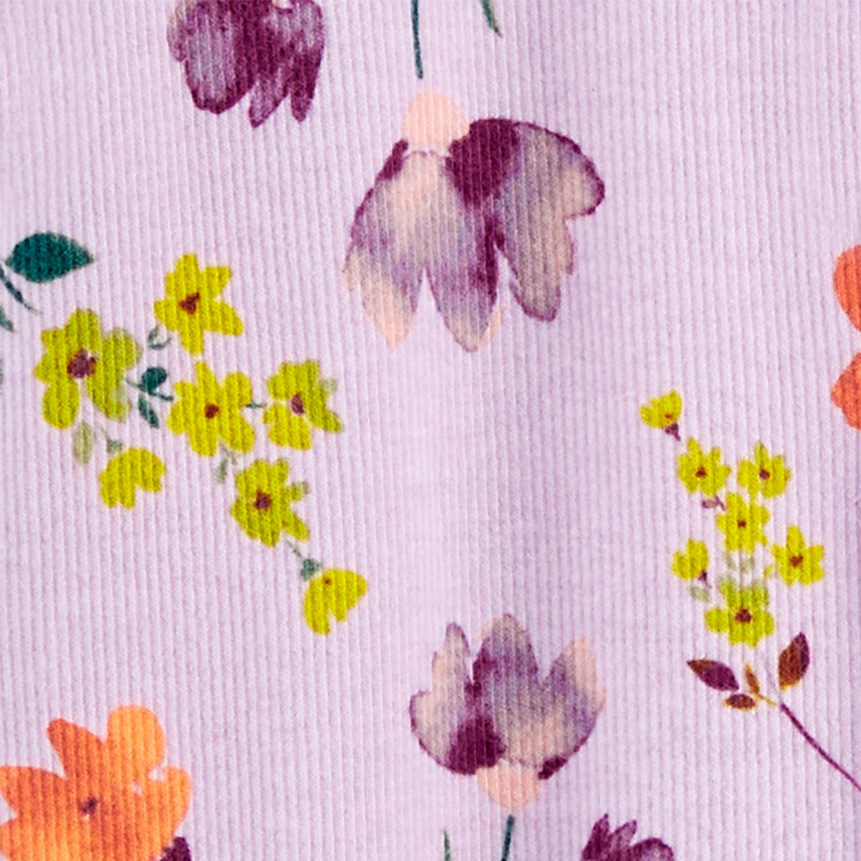 طقم نوم ولعب بأقدام وكباسين فلورال من كارترز-baby-girls-clothing-nightwear-sleepsuits-image-2