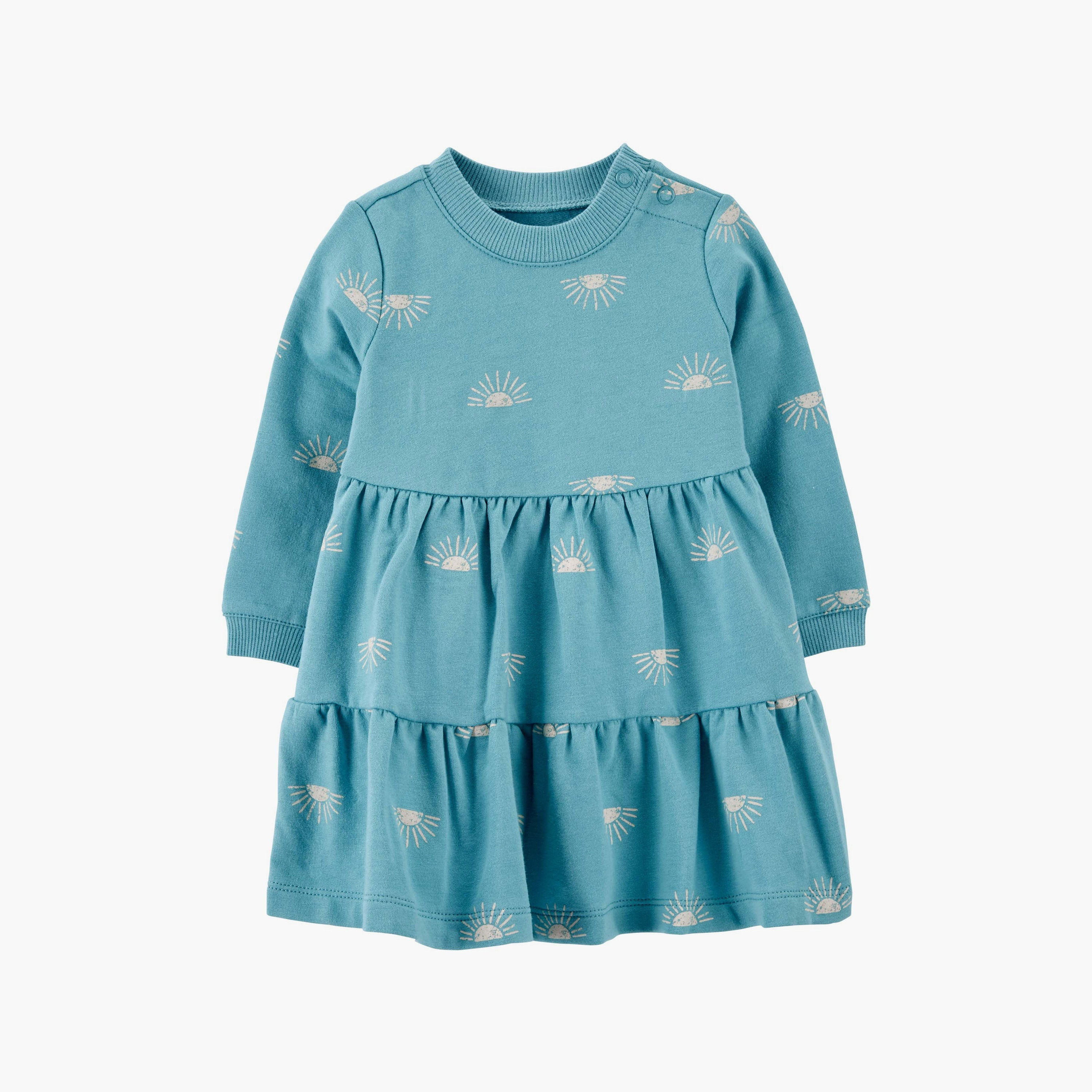 فستان المطبوع قطعتين بأكمام طويلة مع غطاء للحفاضات من كارترز-baby-girls-clothing-dressesandjumpsuits-image-1