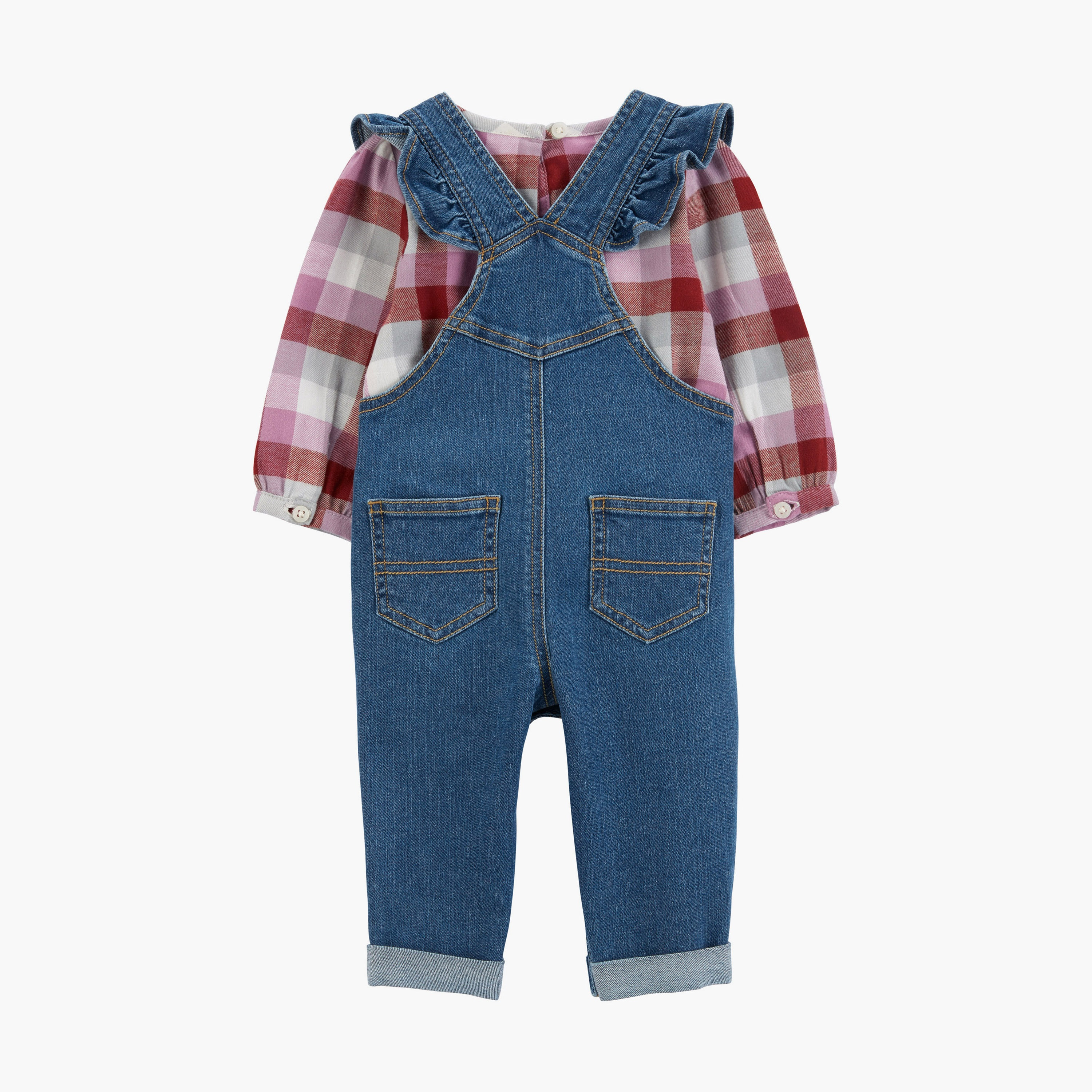 دنغري بأكمام طويلة وجزء علوي من قطعتين من كارترز-baby-girls-clothing-setsandcoords-image-3