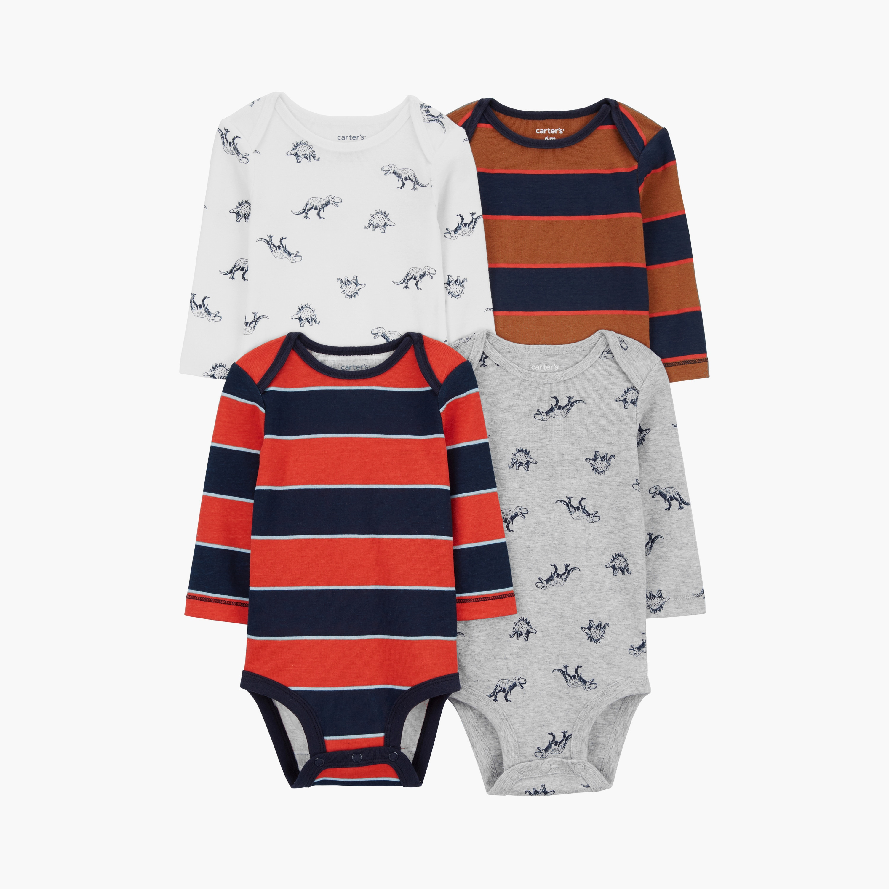 بودي سوت مطبوعة بأكمام طويلة 4 قطع من كارترز-baby-boys-clothing-multipacks-image-1