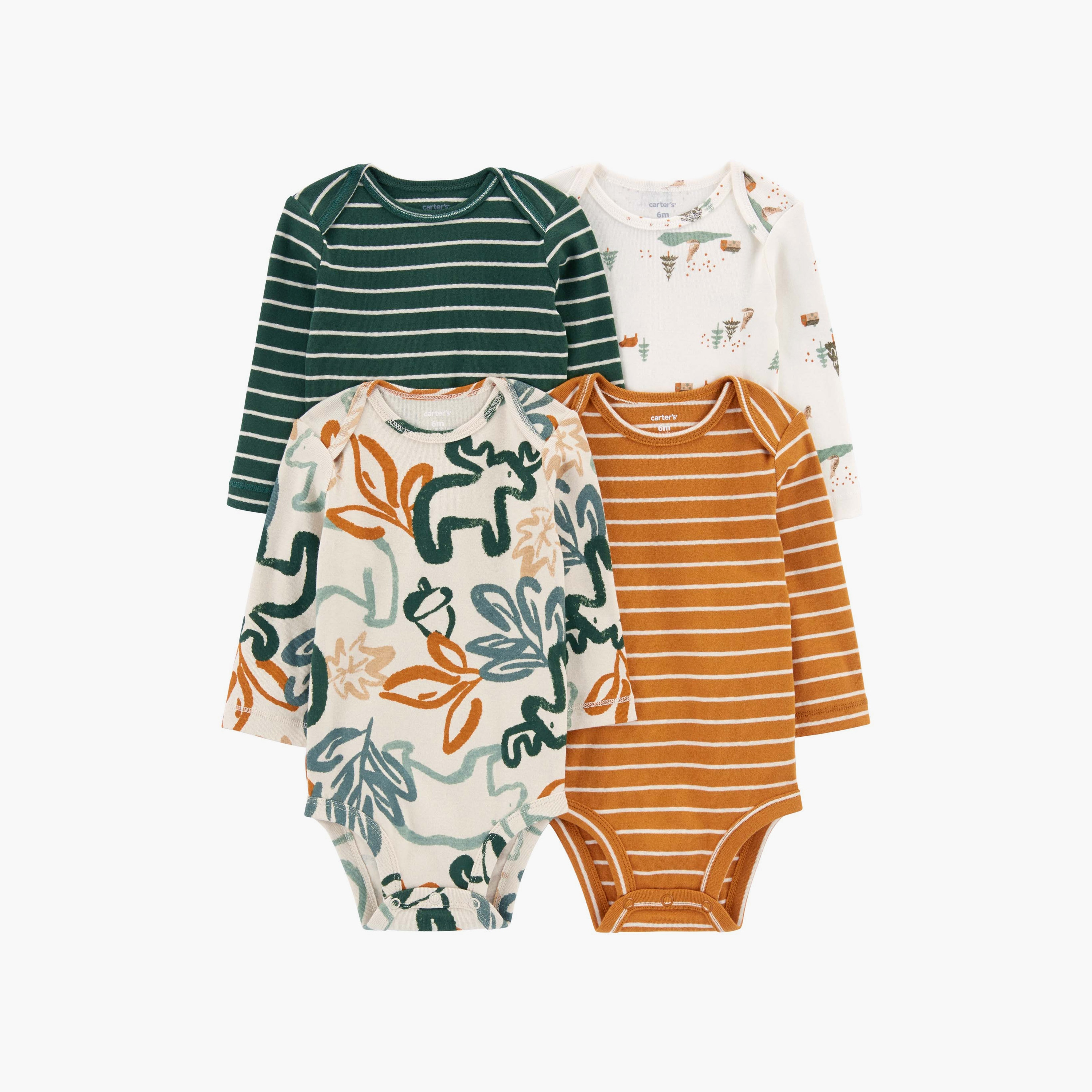 بودي سوت مطبوعة بأكمام طويلة 4 قطع كارترز-baby-boys-clothing-multipacks-image-1