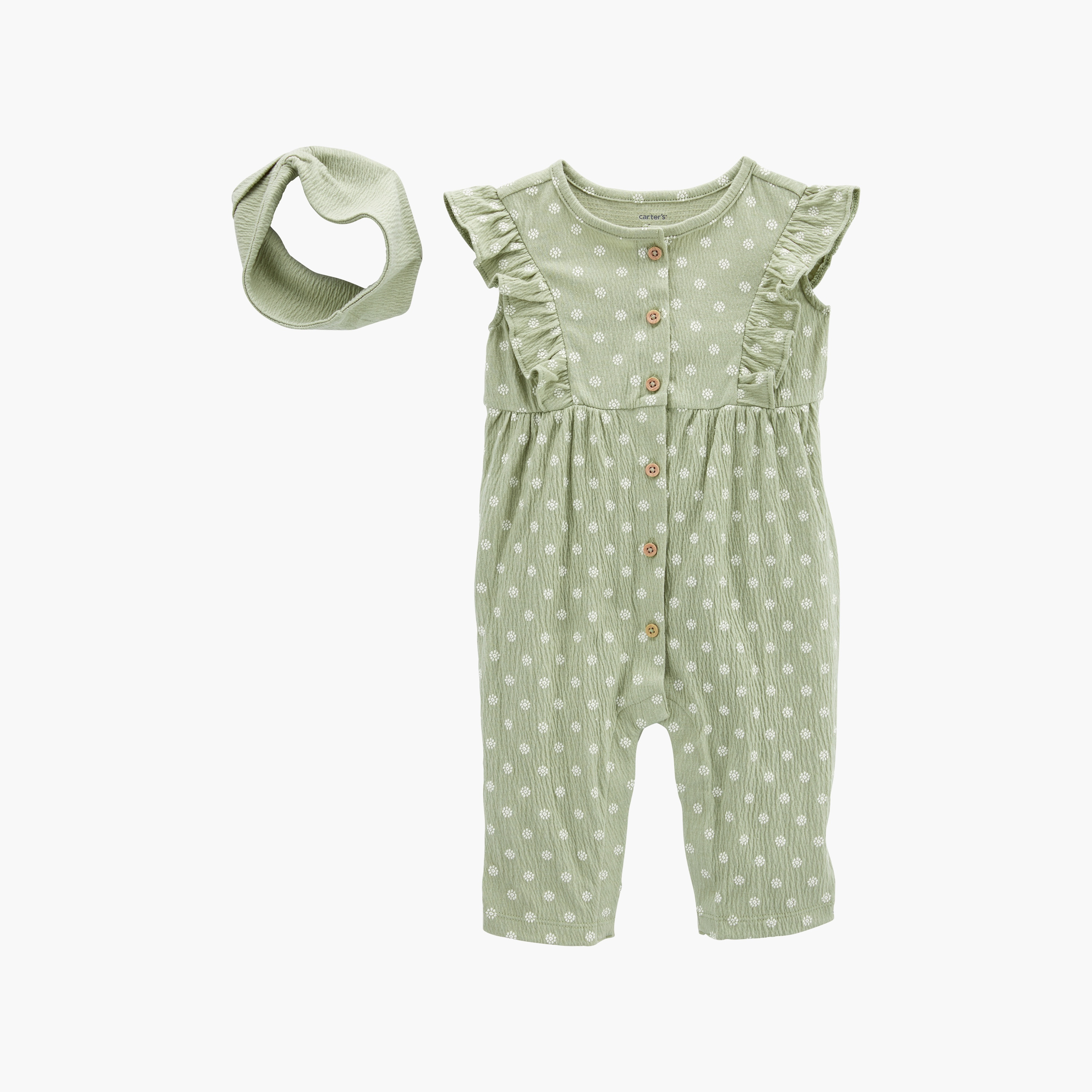 Buy Carter s Crinkle Jersey Jumpsuit Headwrap Set Online Babyshop KSA