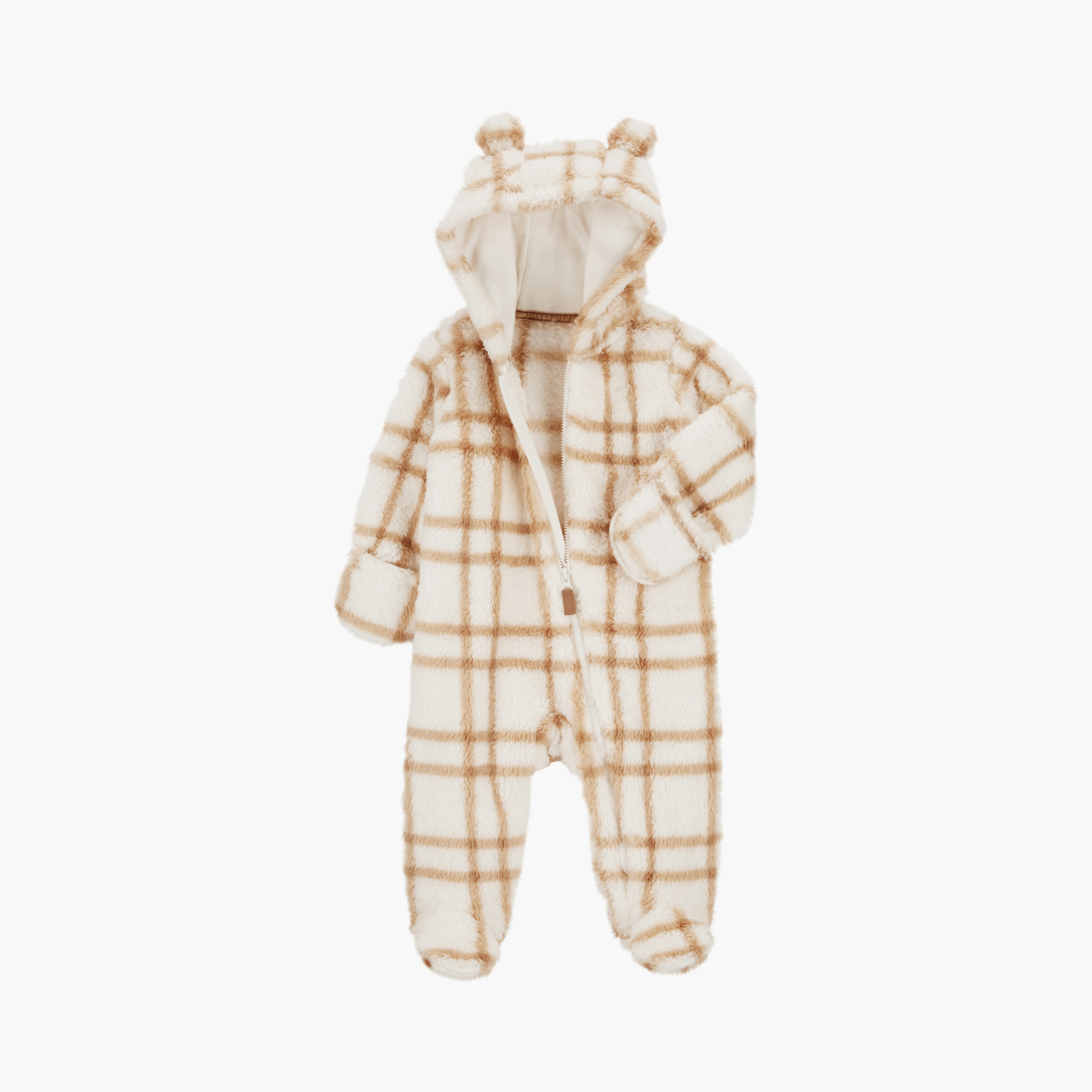 بدلة نوم مربعات بأكمام طويلة من كارترز-baby-girls-clothing-nightwear-sleepsuits-image-2