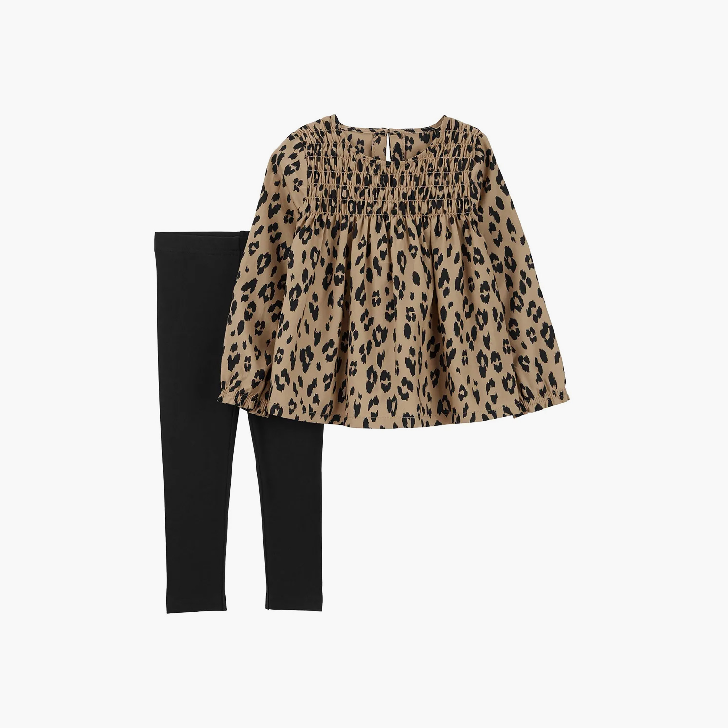 بلوزة بأكمام طويلة مطبوعة قطعتين مع بنطال ضيق من كارترز-baby-girls-clothing-setsandcoords-image-1