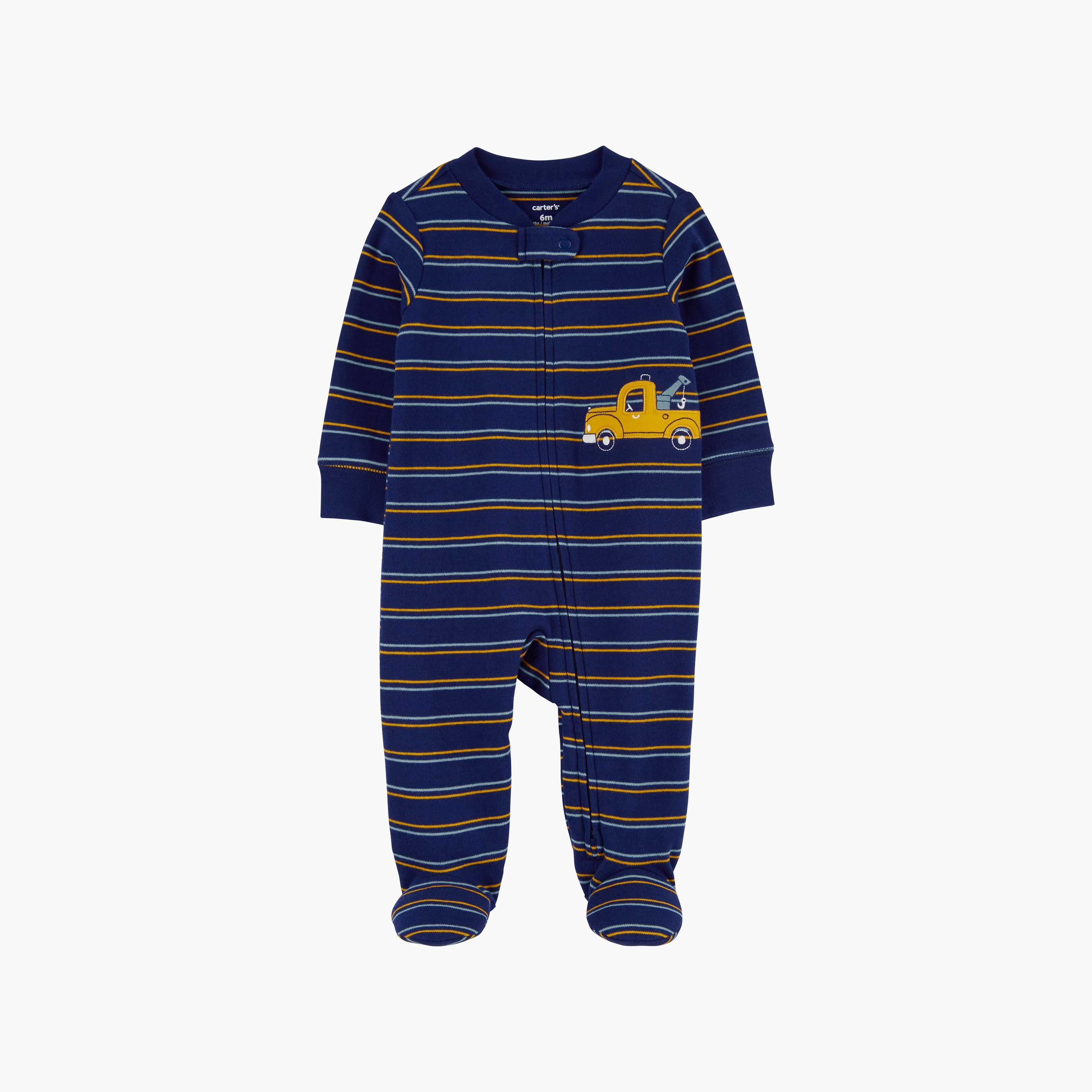 بدلة نوم بأكمام طويلة نافي تراك أرت من كارترز-baby-boys-clothing-nightwear-sleepsuits-image-1