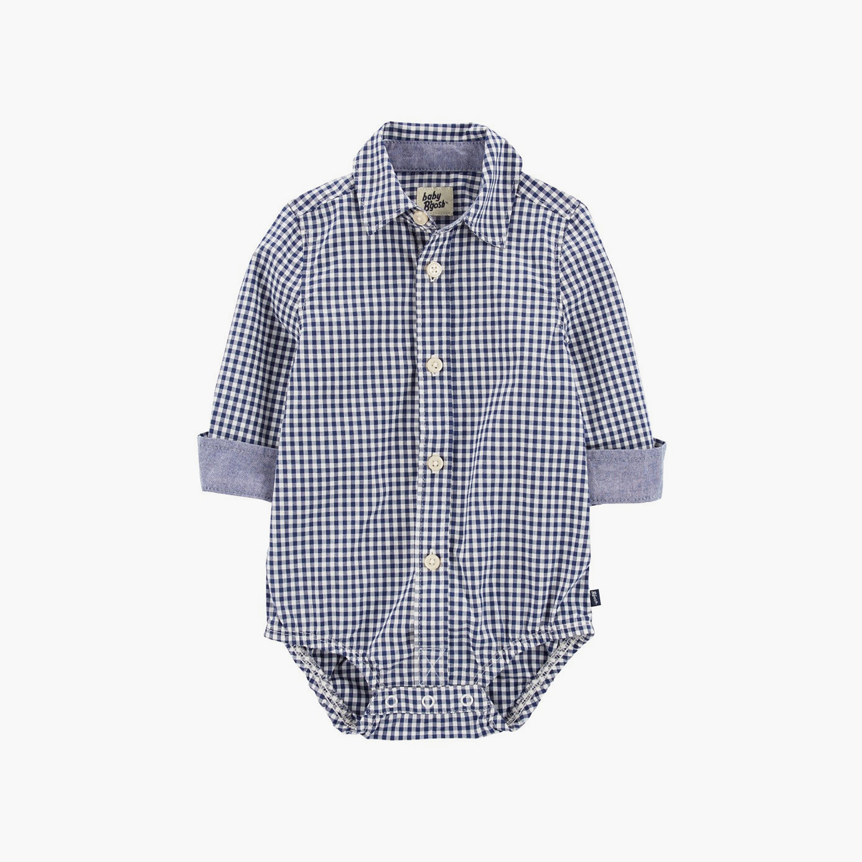 بودي سوت أطفال بأكمام طويلة وتصميم مخطط (كاروهات) من أوشكوش-baby-boys-clothing-bodysuits-image-2