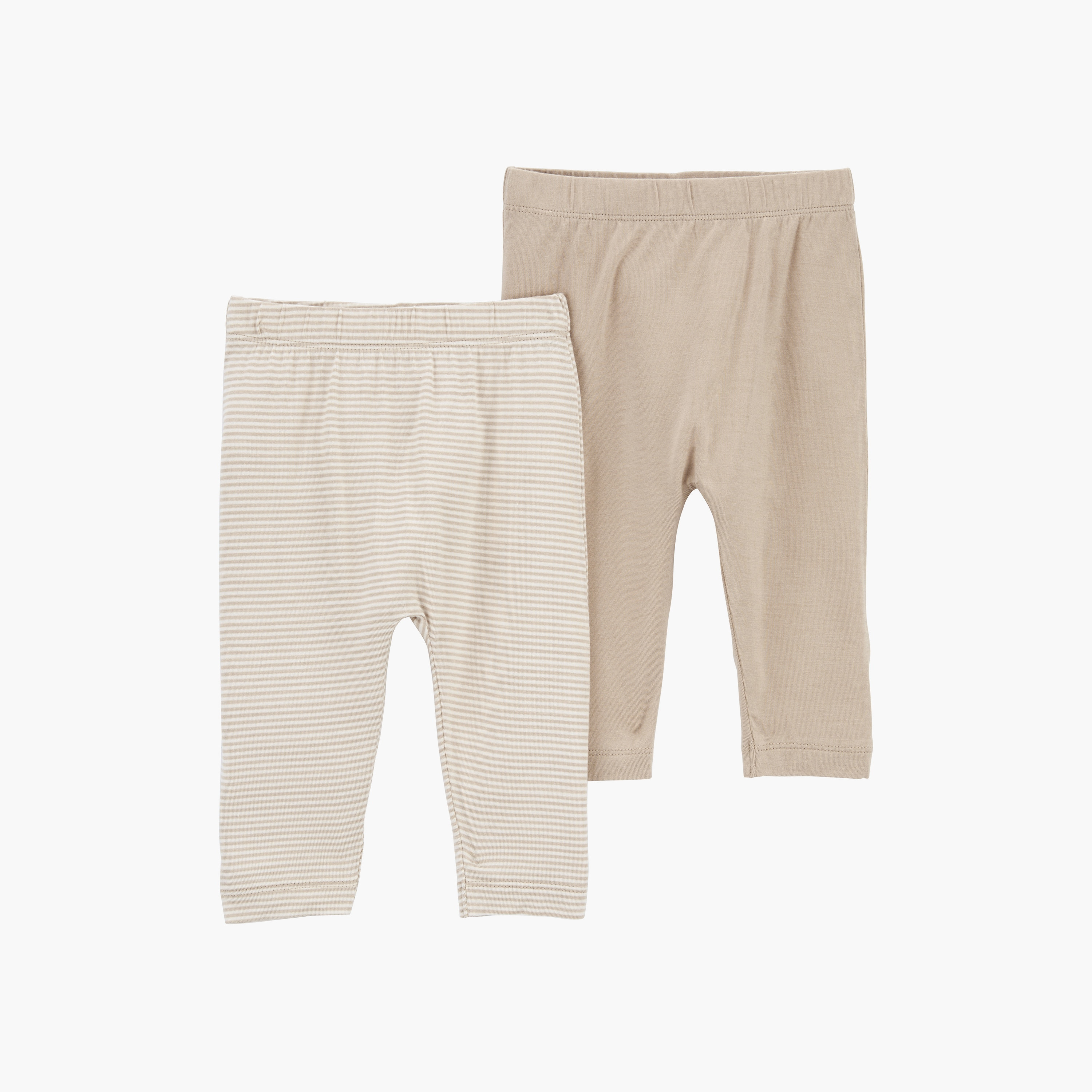 بنطال ركض مطاطي مخطط قطعتين من كارترز-baby-girls-clothing-bottoms-joggersandtrackpants-image-1