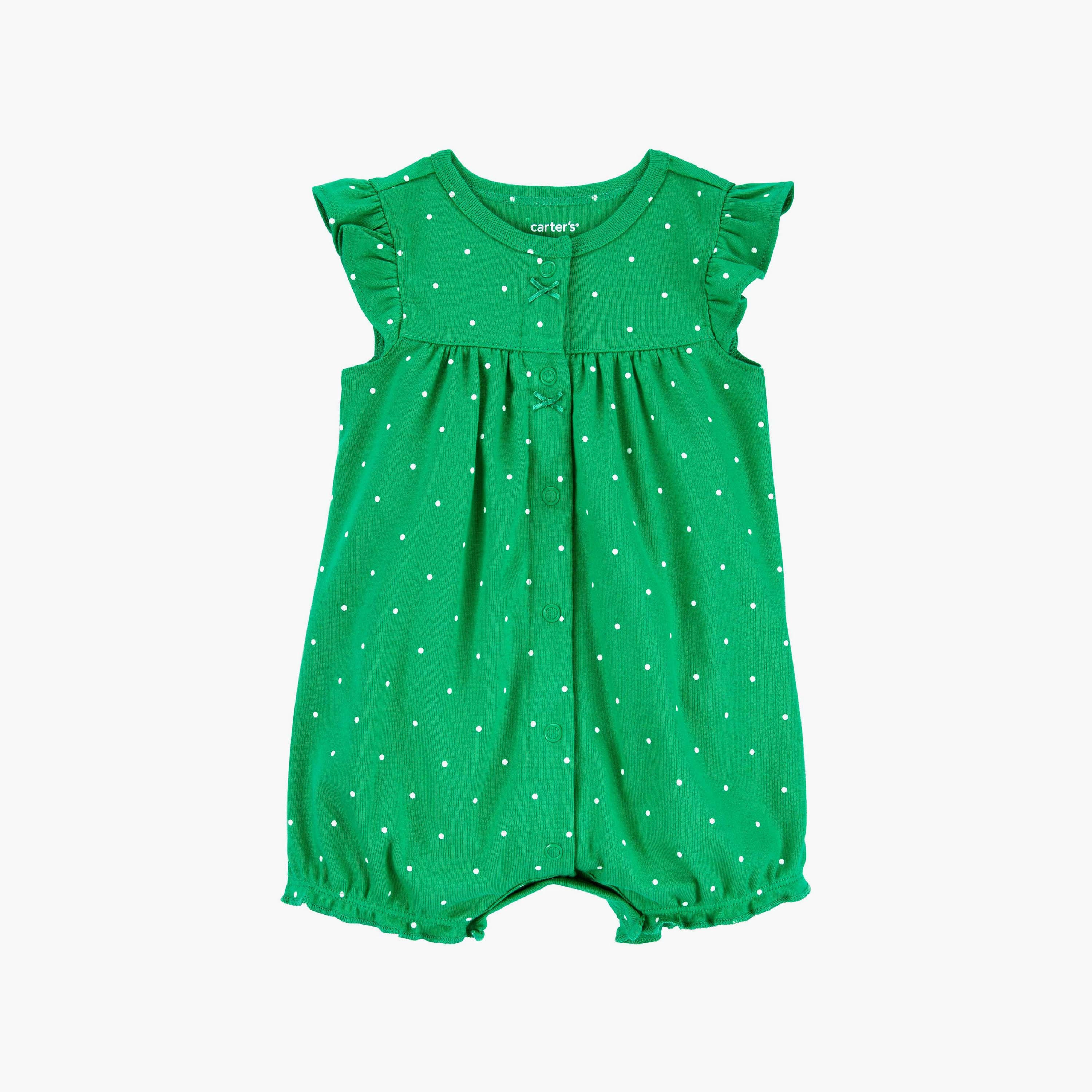 رومبير بكباسين بأكمام قصيرة بولكا دوت من كارترز-baby-girls-clothing-rompers-image-1