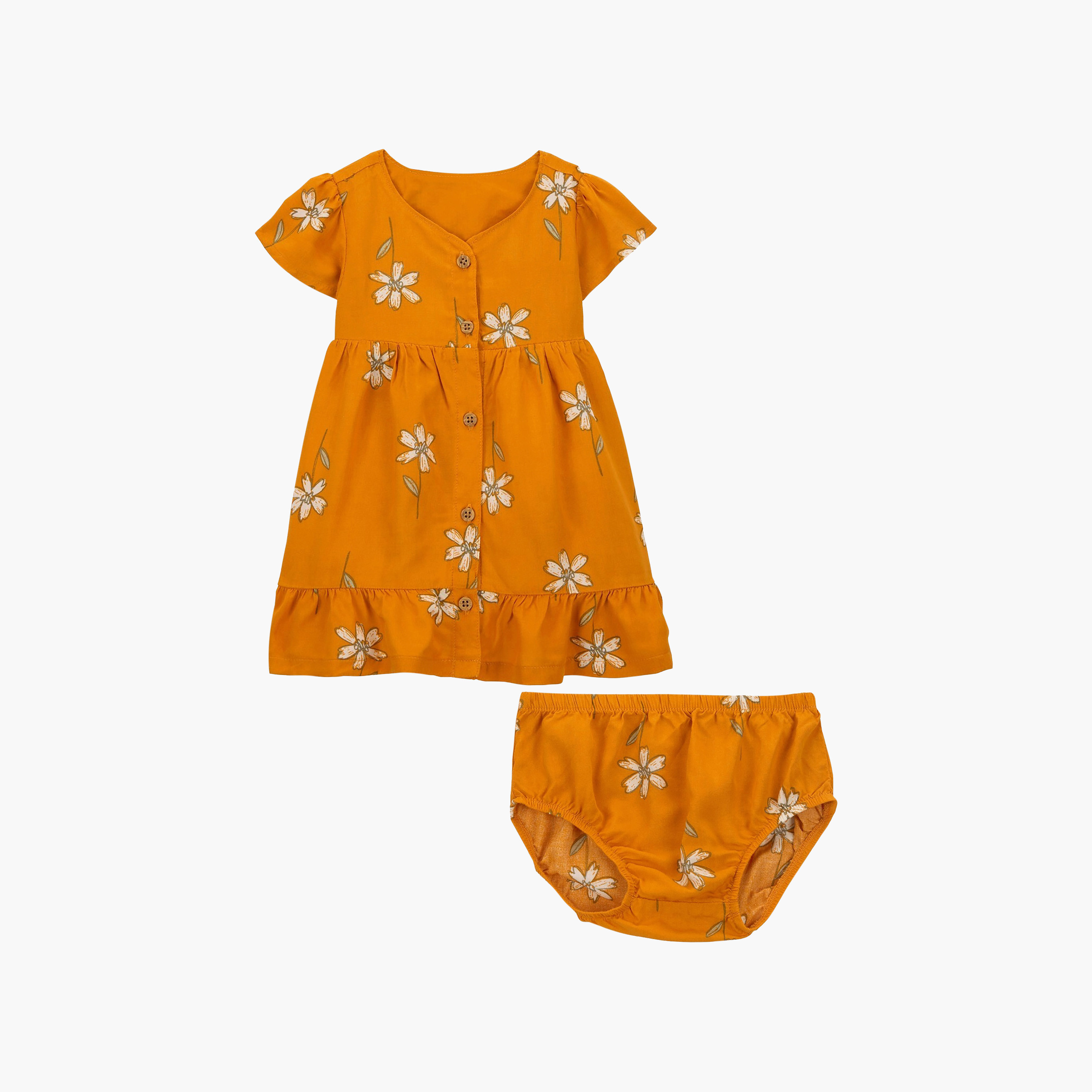 فستان بأكمام قصيرة وطبعة زهور مع بلومر من كارترز-baby-girls-clothing-dressesandjumpsuits-image-1
