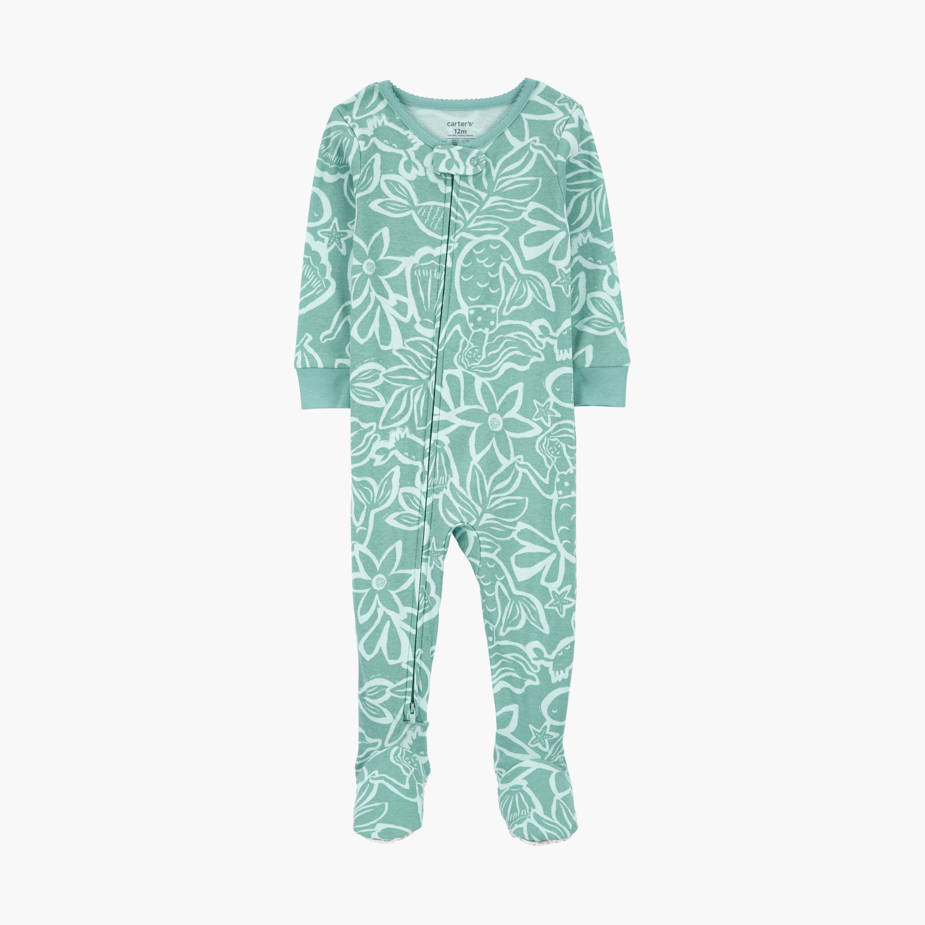 بدلة نوم بأكمام طويلة مطبوعة من كارترز-baby-girls-clothing-nightwear-sleepsuits-image-1