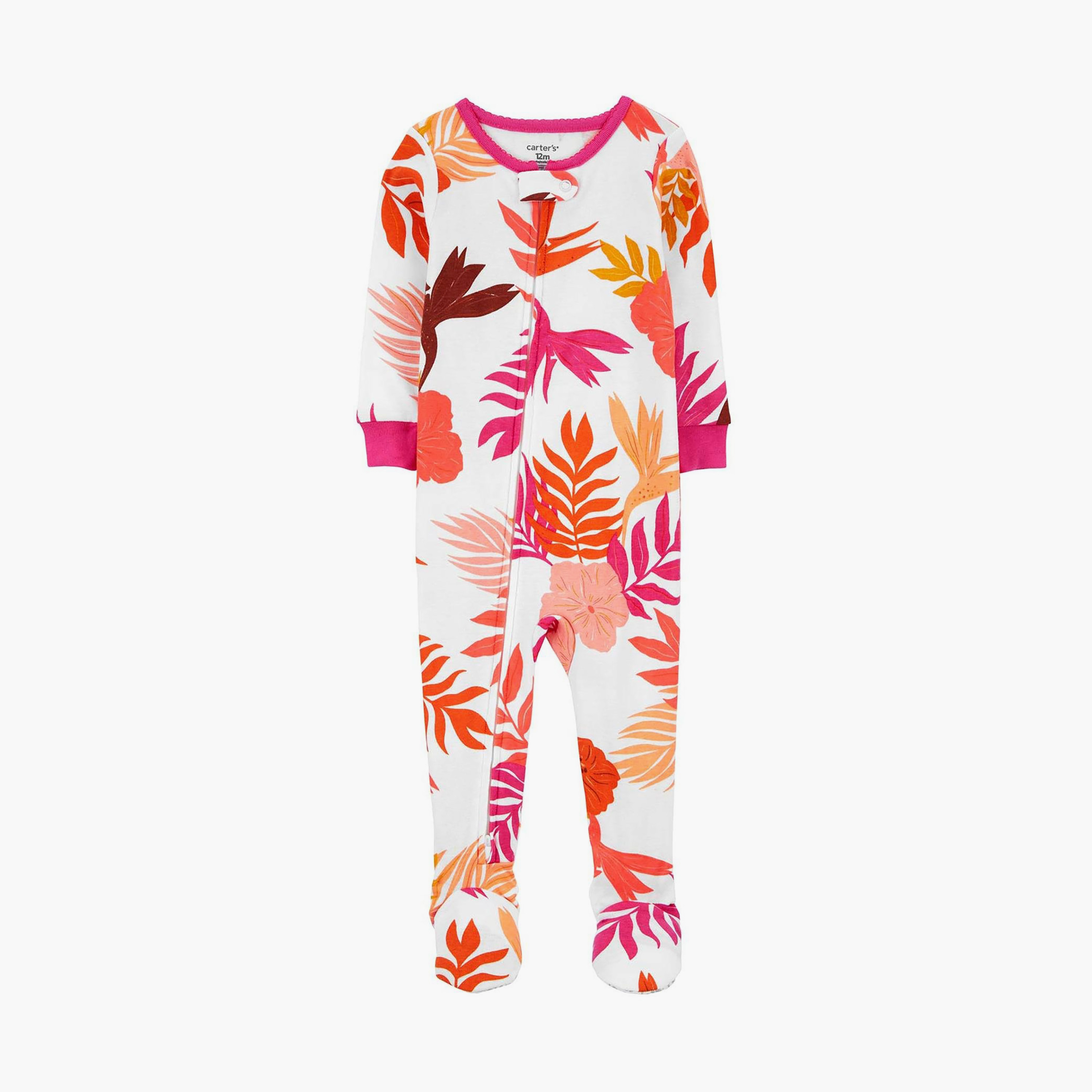 بدلة نوم بأكمام طويلة مطبوعة من كارترز-baby-girls-clothing-nightwear-sleepsuits-image-1