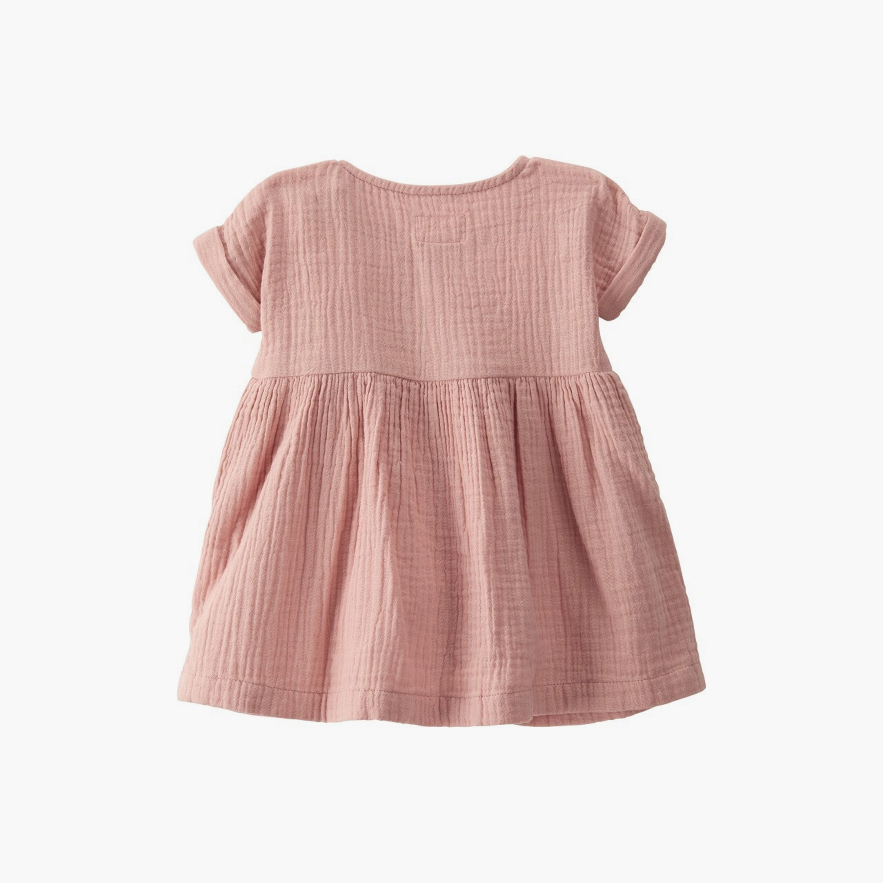 فستان سادة بأكمام قصيرة مع غطاء حفاضات من كارترز-girls-clothing-dressesandjumpsuits-image-2