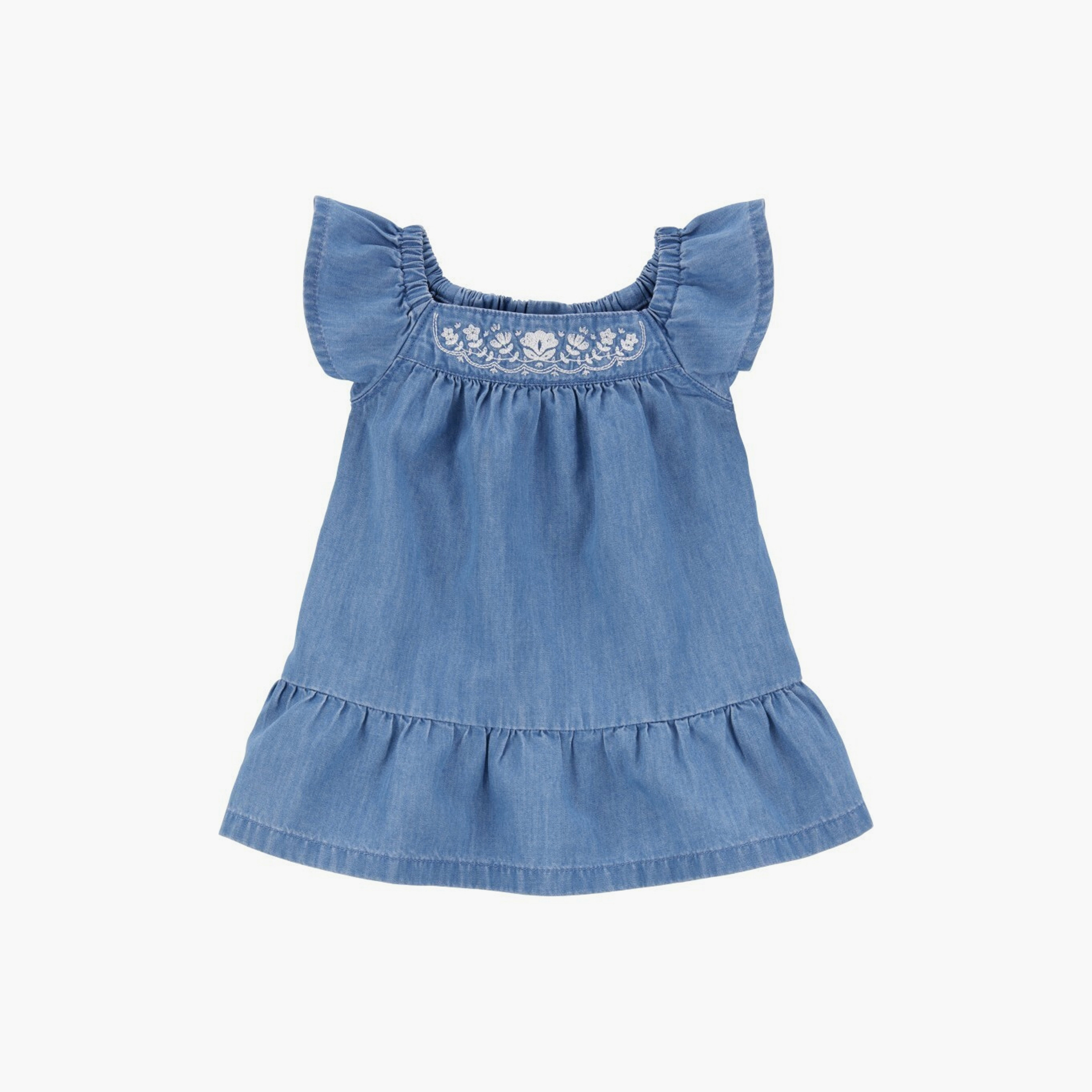 فستان بأكمام قصيرة مطبوع عليه زهور مع غطاء حفاضات من كارترز-girls-clothing-dressesandjumpsuits-image-1