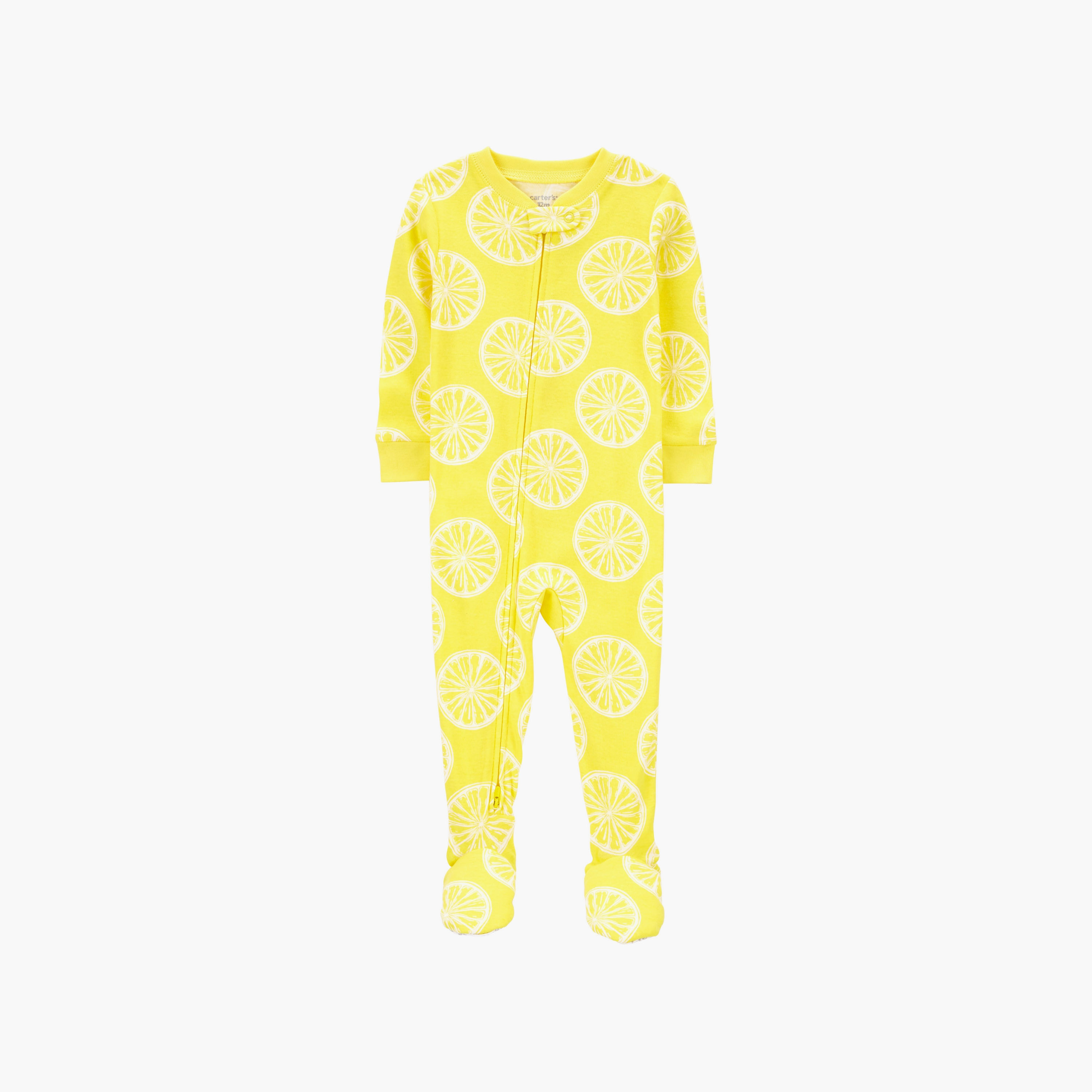 بدلة نوم بأكمام طويلة ومطبوعة  من كارترز-baby-girls-clothing-nightwear-sleepsuits-image-1