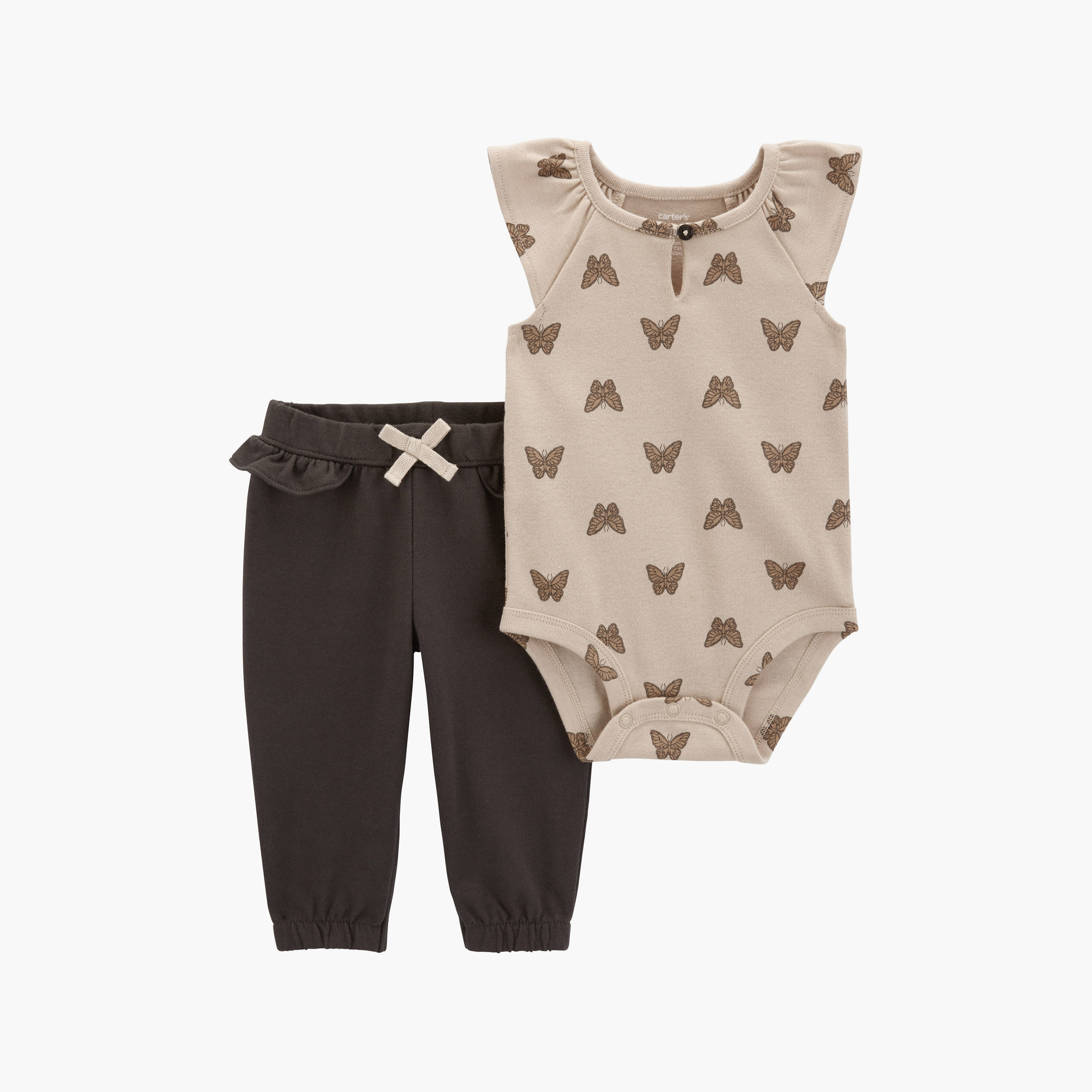 بودي سوت بأكمام كاب مطبوعة قطعتين مع بنطال من كارترز-baby-girls-clothing-setsandcoords-image-1
