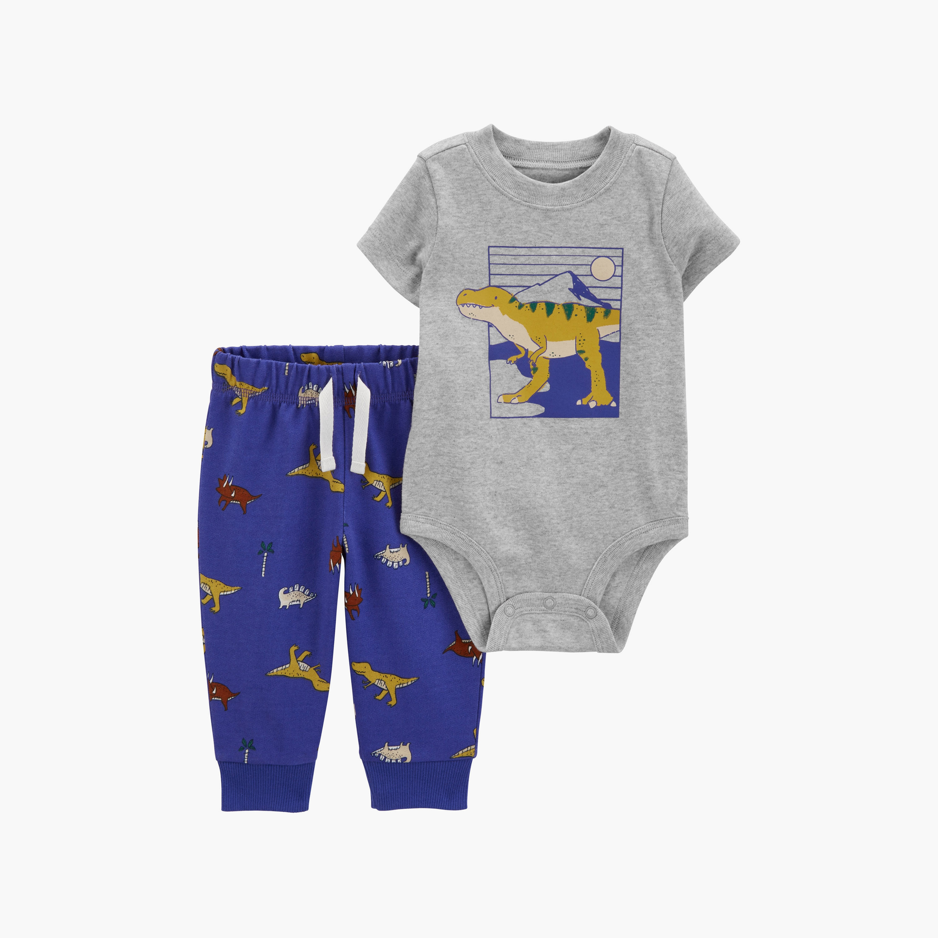 بودي سوت مطبوعة بأكمام قصيرة قطعتين مع بنطال ركض من كارترز-baby-boys-clothing-setsandcoords-image-1