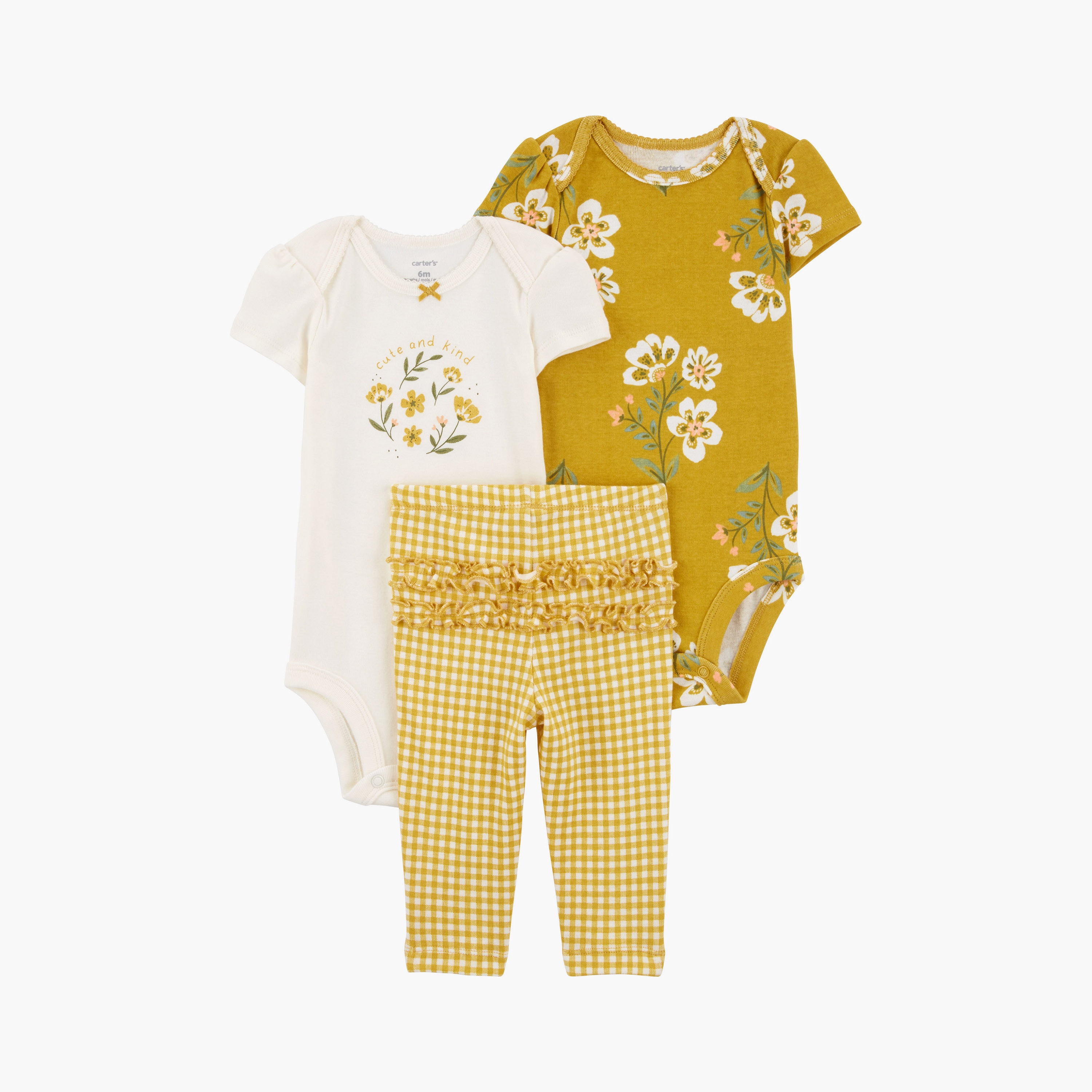 Carter's 2-Piece Floral Printed Short Sleeves Bodysuits with Pants-baby-girls-clothing-setsandcoords-image-1