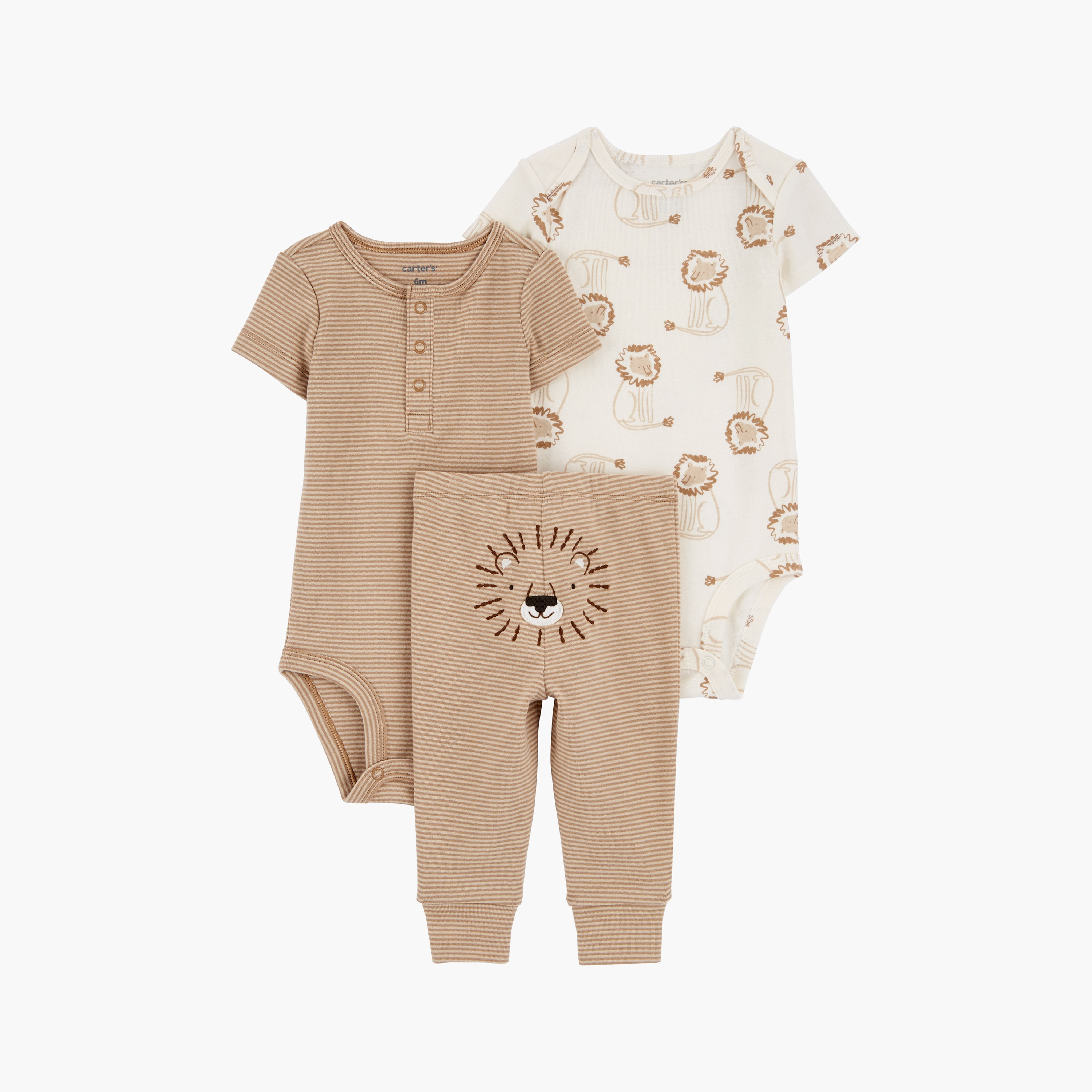 بودي سوت قطعتين بأكمام قصيرة وطبعة دب مع بنطال ركض من كارترز-baby-boys-clothing-setsandcoords-image-1