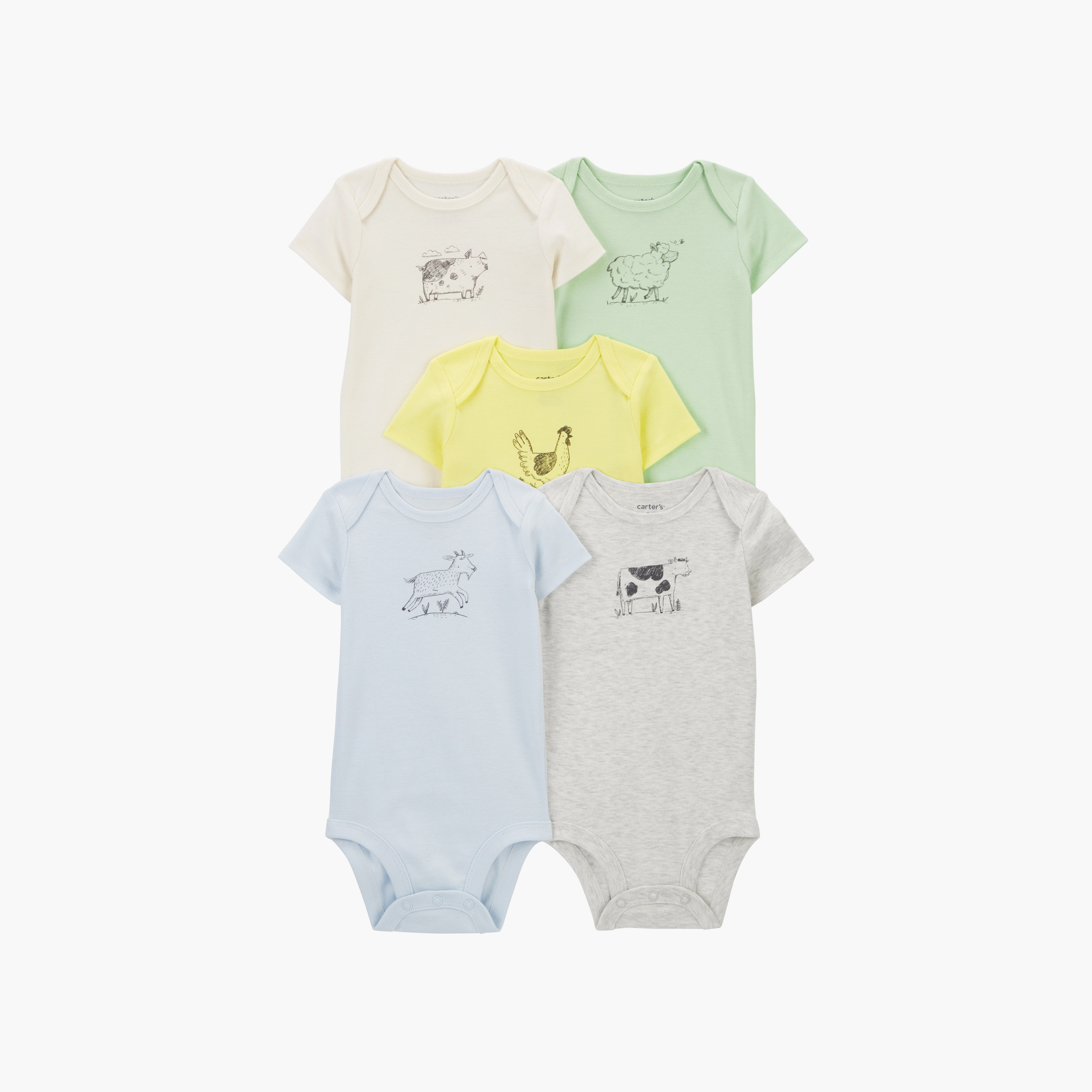 بودي سوت بأكمام قصيرة مطبوعة 5 قطع من كارترز-baby-boys-clothing-bodysuits-image-1