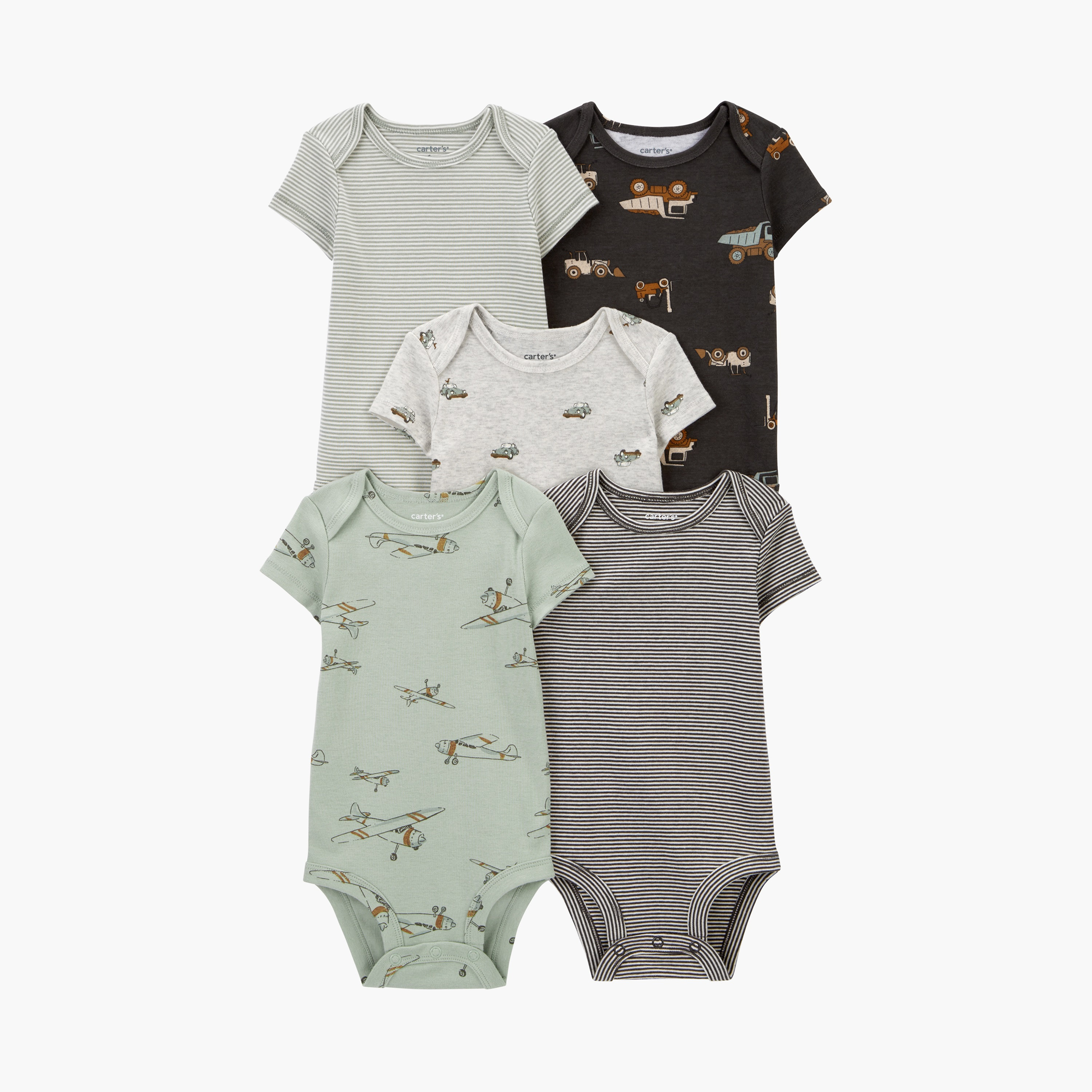 بودي سوت بأكمام قصيرة مطبوعة 5 قطع من كارترز-baby-boys-clothing-multipacks-image-1
