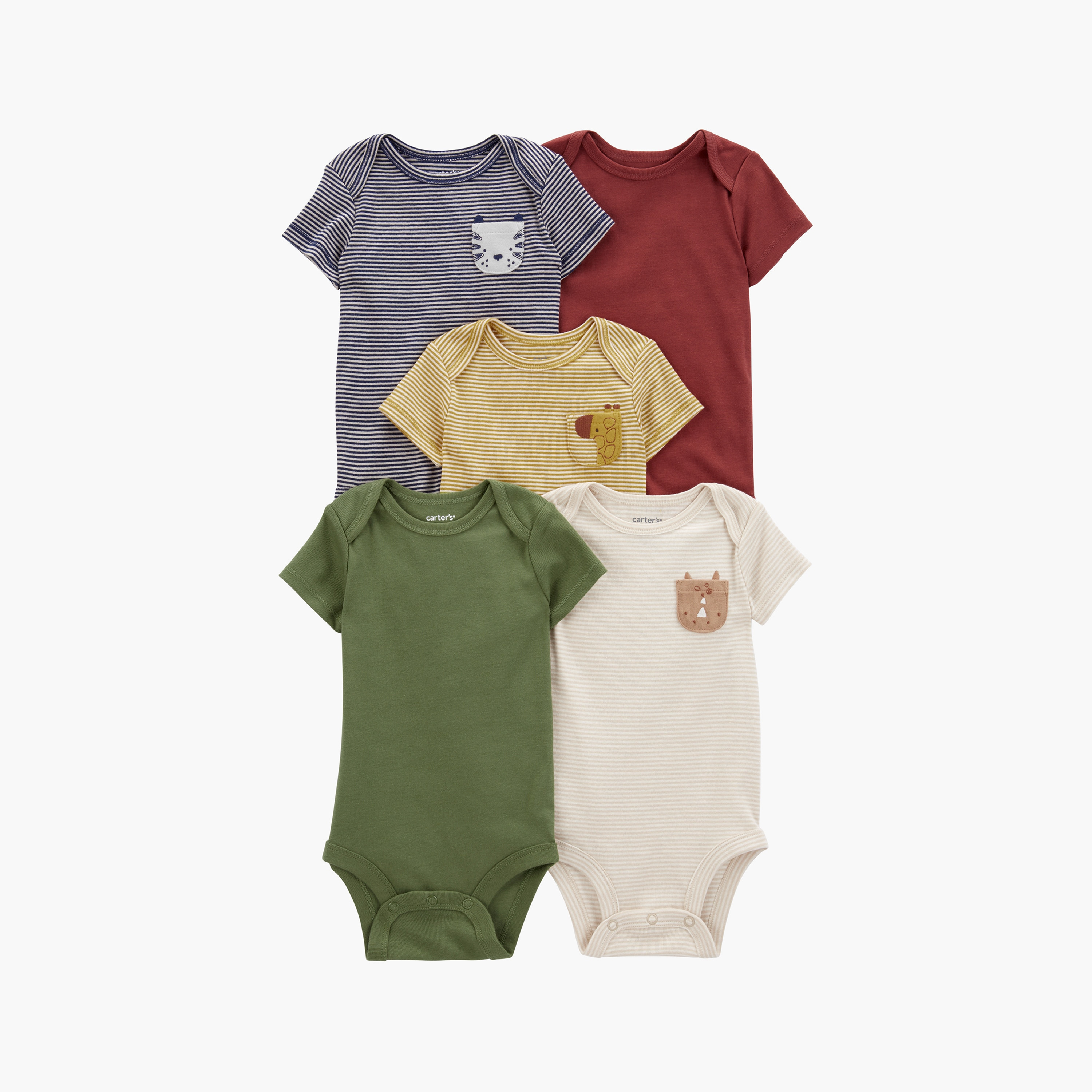 بودي سوت مخططة بأكمام قصيرة 5 قطع من كارترز-baby-boys-clothing-multipacks-image-1