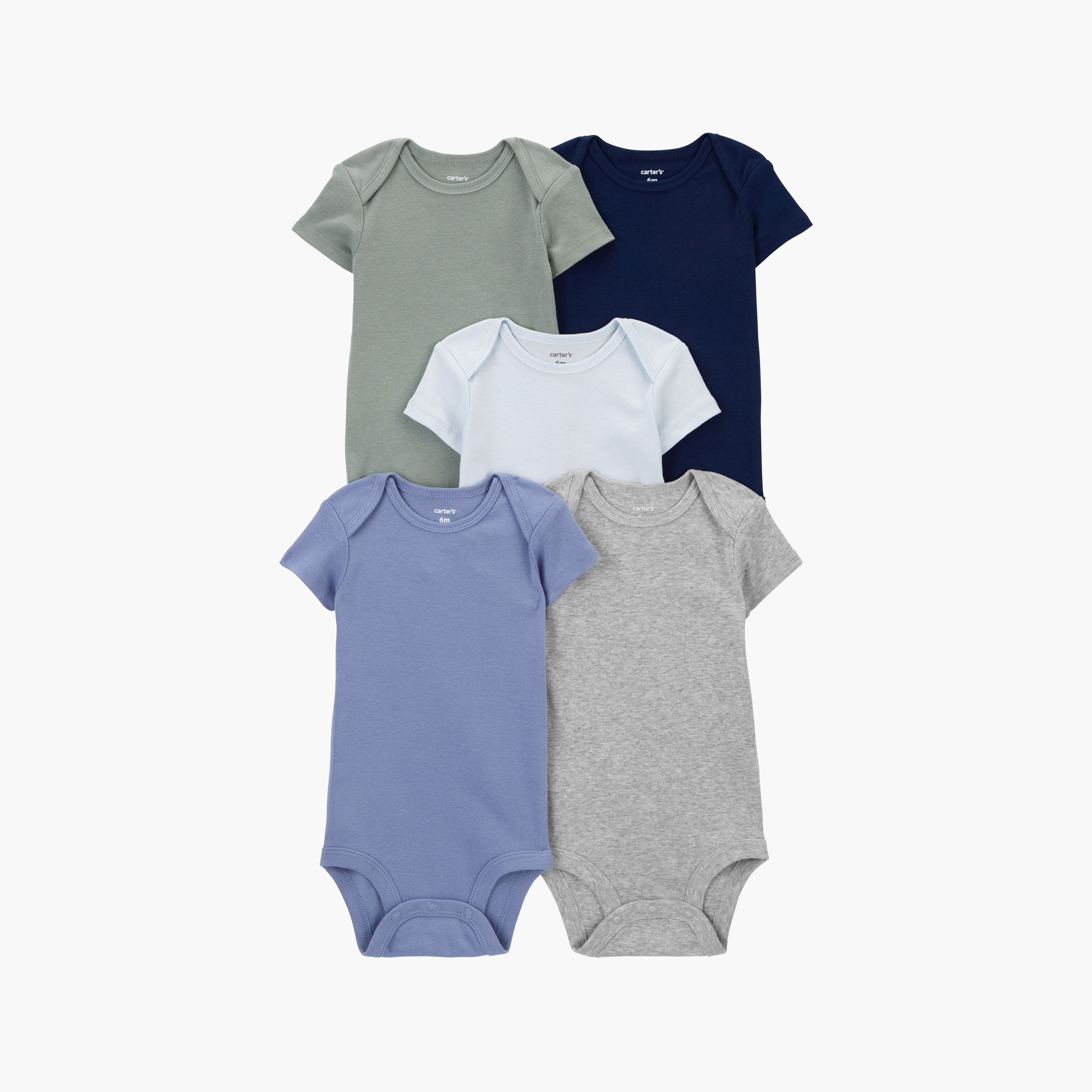 بودي سوت بأكمام قصيرة سادة 5 قطع من كارترز-baby-boys-clothing-multipacks-image-1