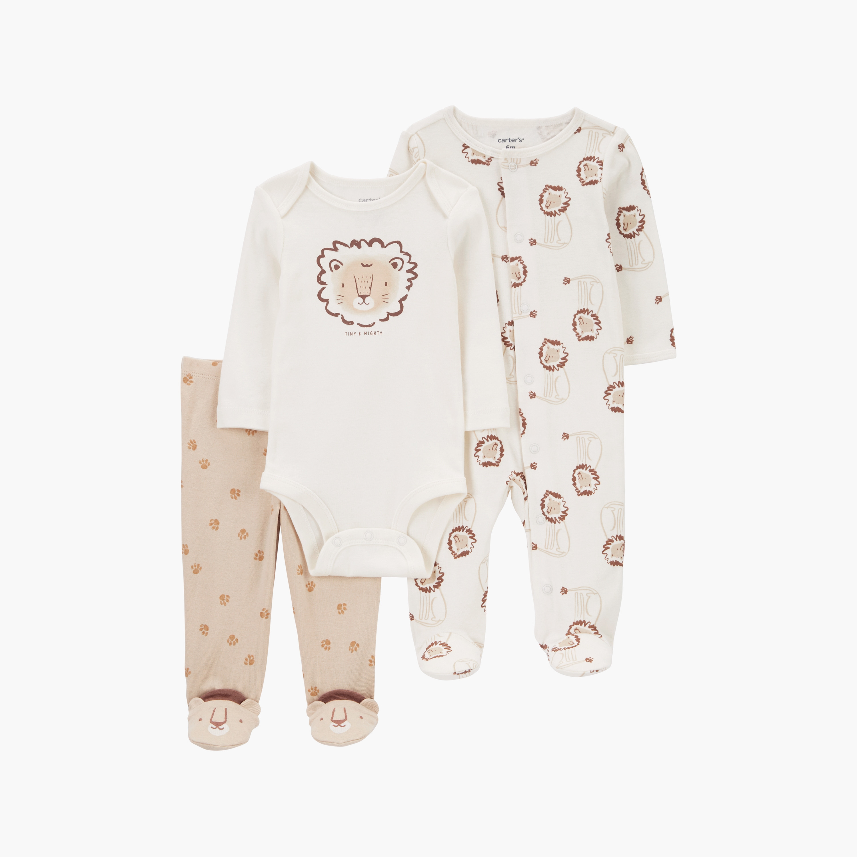 بودي سوت بأكمام طويلة مطبوعة من 3 قطع، بدلة نوم مع بنطال من كارترز-baby-boys-clothing-setsandcoords-image-1