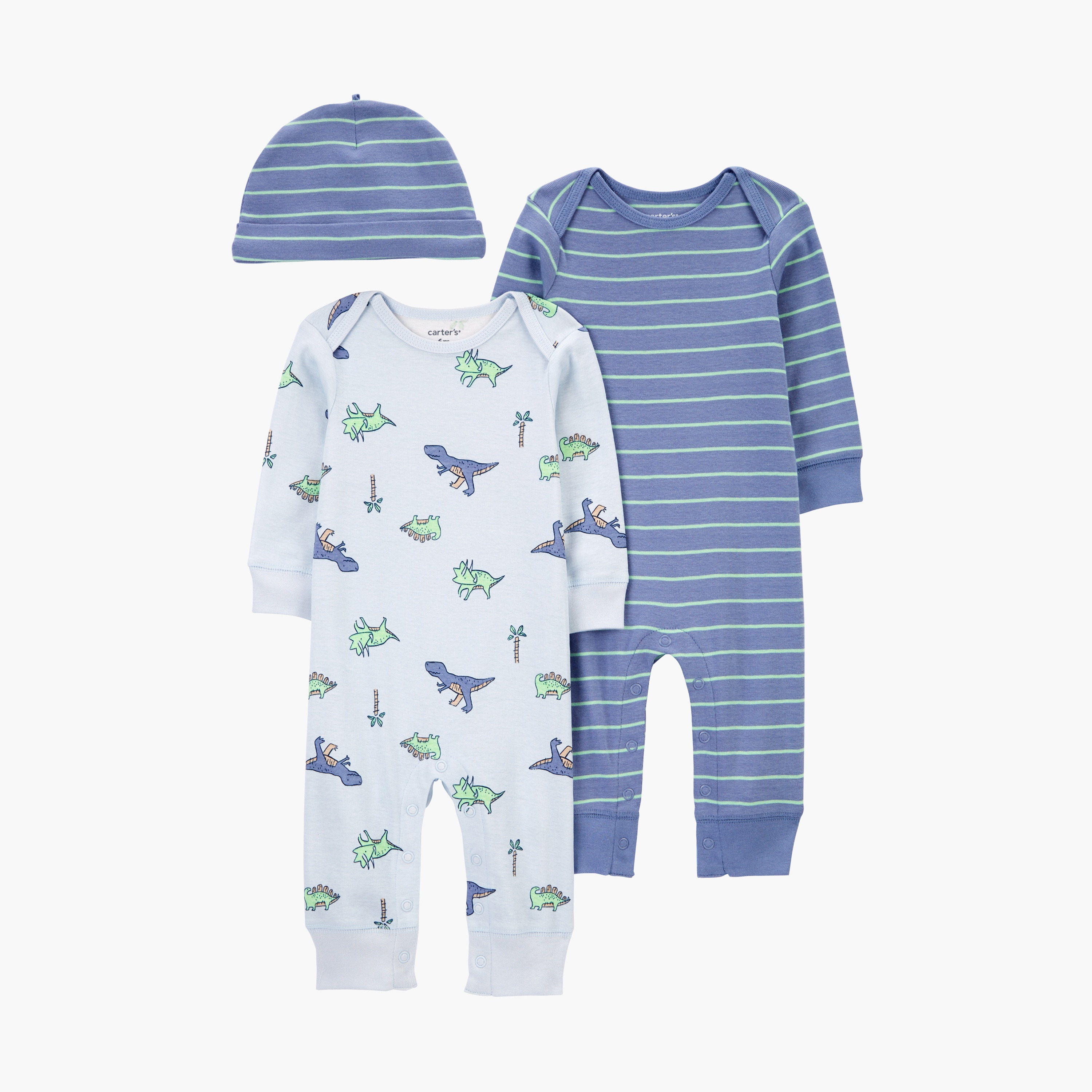 رومبير قطعتين بأكمام طويلة وطبعة فيل مع قبعة من كارترز-baby-boys-clothing-rompers-image-3