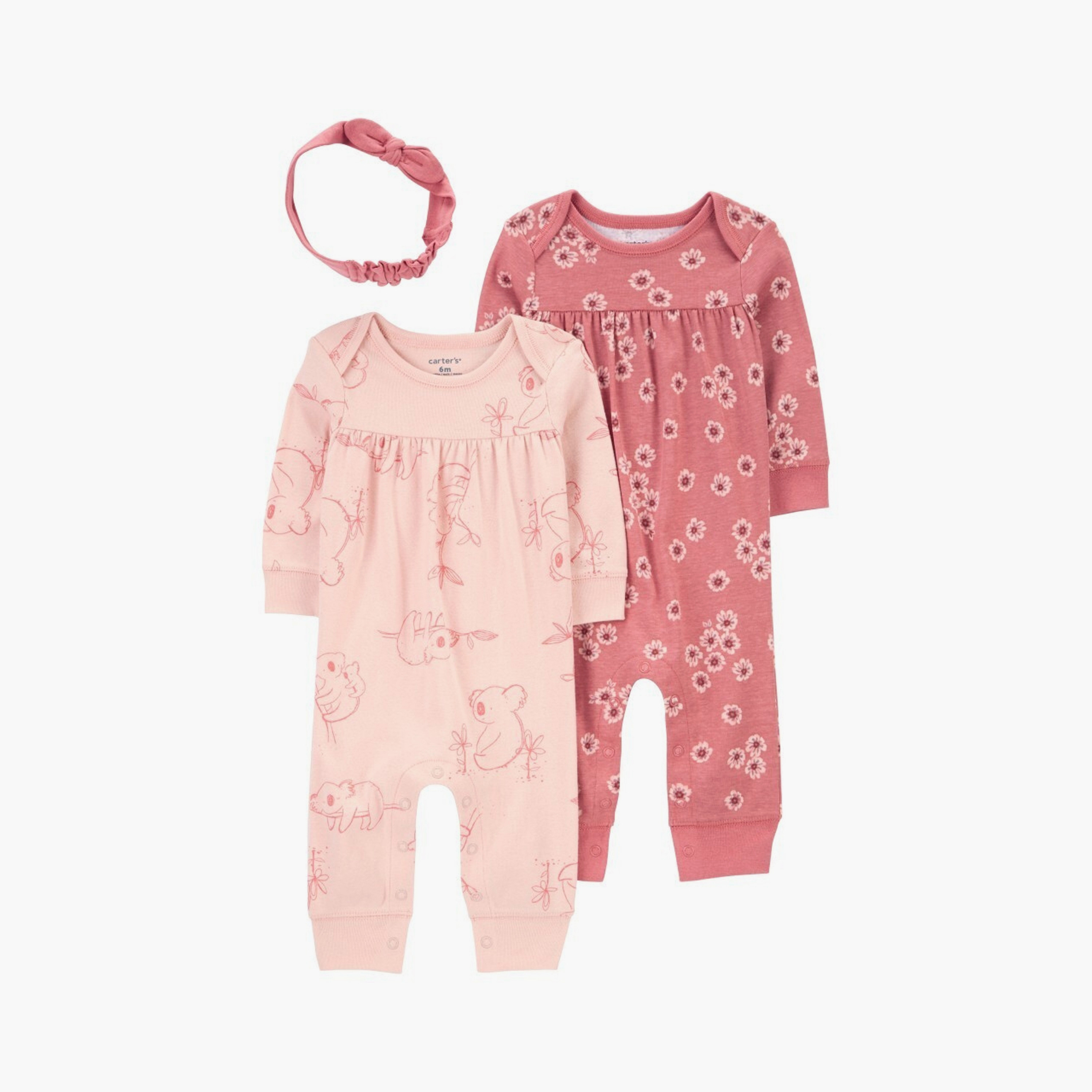 جمبسوت مطبوع بأكمام طويلة من قطعتين مع عصابة رأس من كارترز-baby-girls-clothing-dressesandjumpsuits-image-1