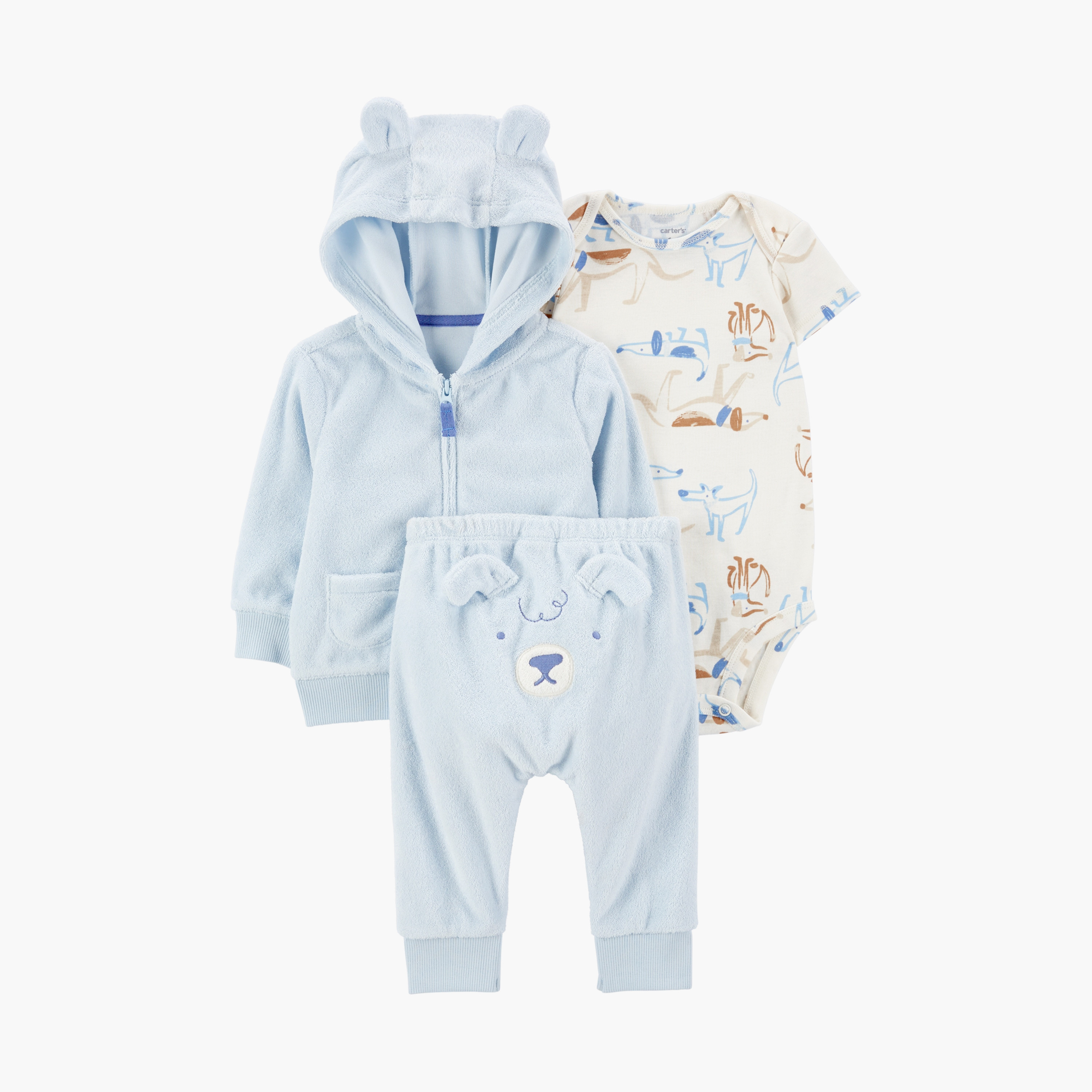 بودي سوت مطبوعة بأكمام طويلة 3 قطع وهودي مع بنطال ركض من كارترز-baby-boys-clothing-setsandcoords-image-1