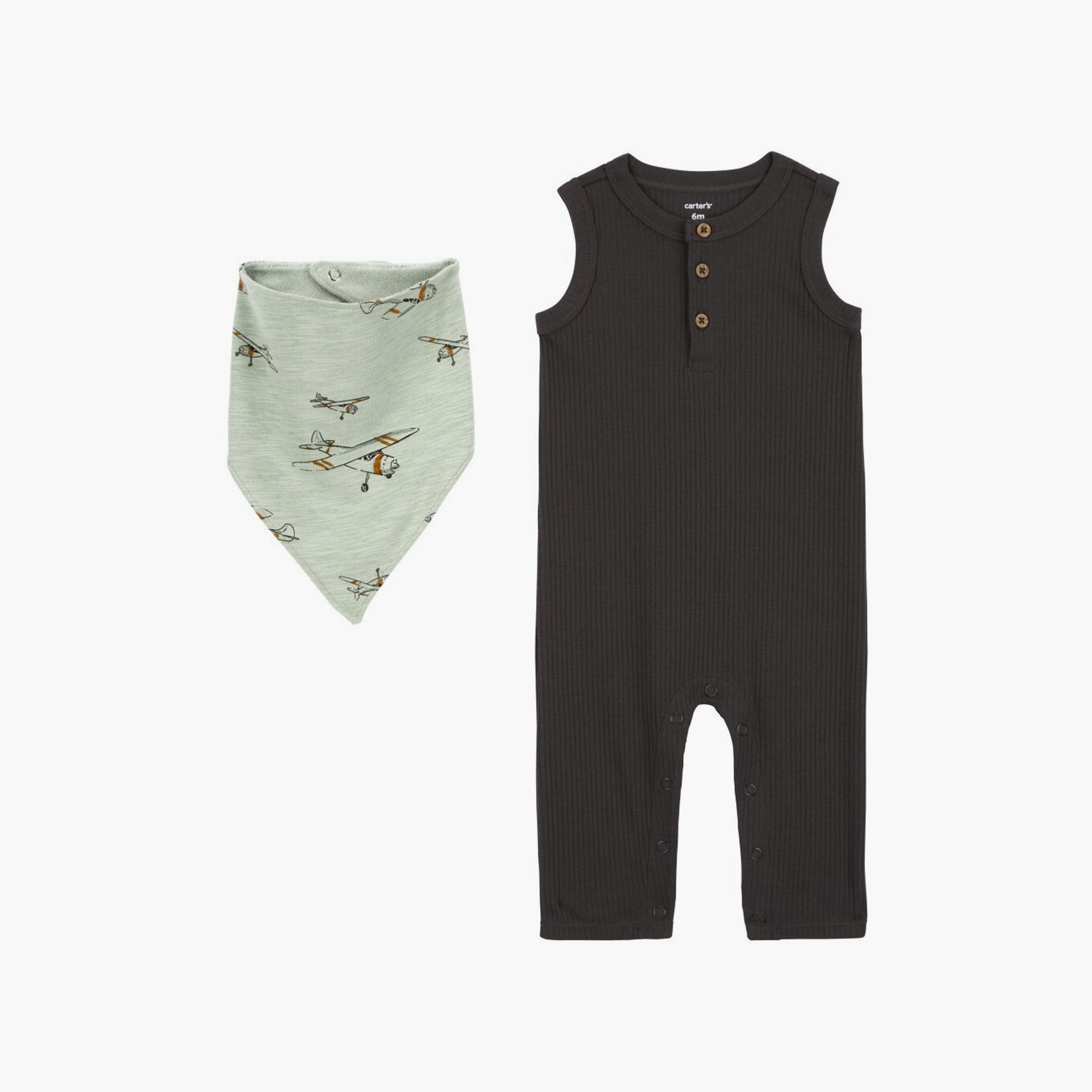 جمبسوت سادة بدون أكمام مع مريلة باندانا من كارترز-boys-clothing-setsandcoords-image-1