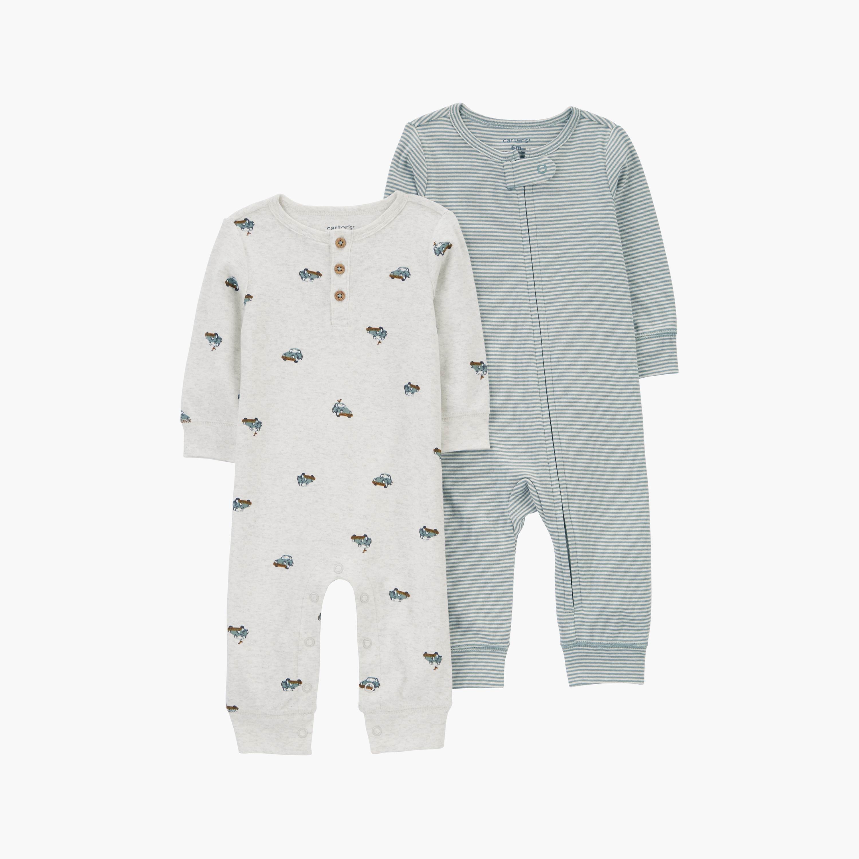 رومبير قطعتين بأكمام طويلة بطبعة سيارة من كارترز-baby-boys-clothing-multipacks-image-1