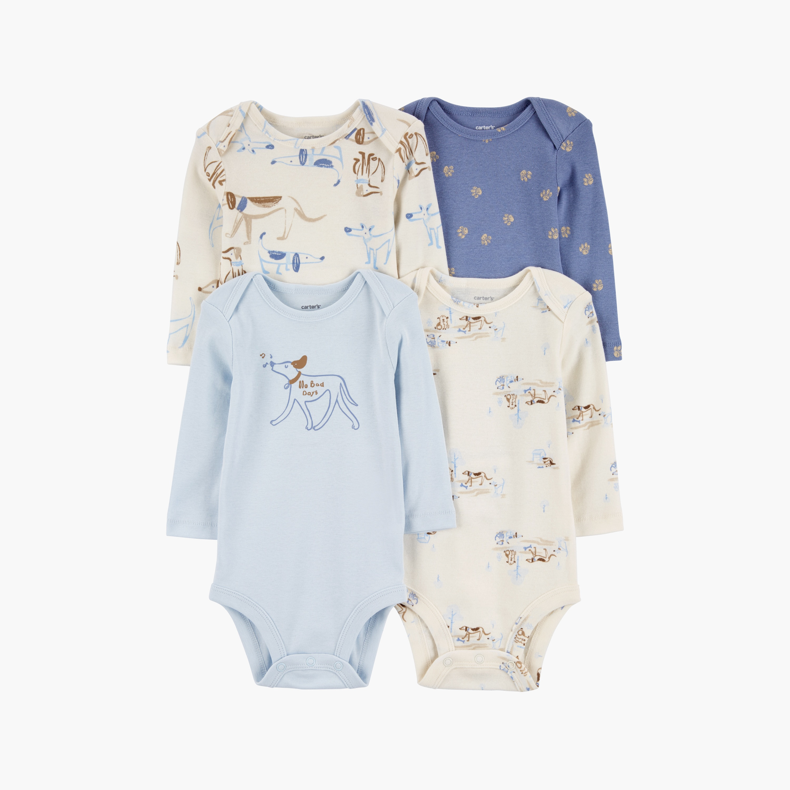 بودي سوت مطبوعة بأكمام طويلة 4 قطع من كارترز-baby-boys-clothing-multipacks-image-1