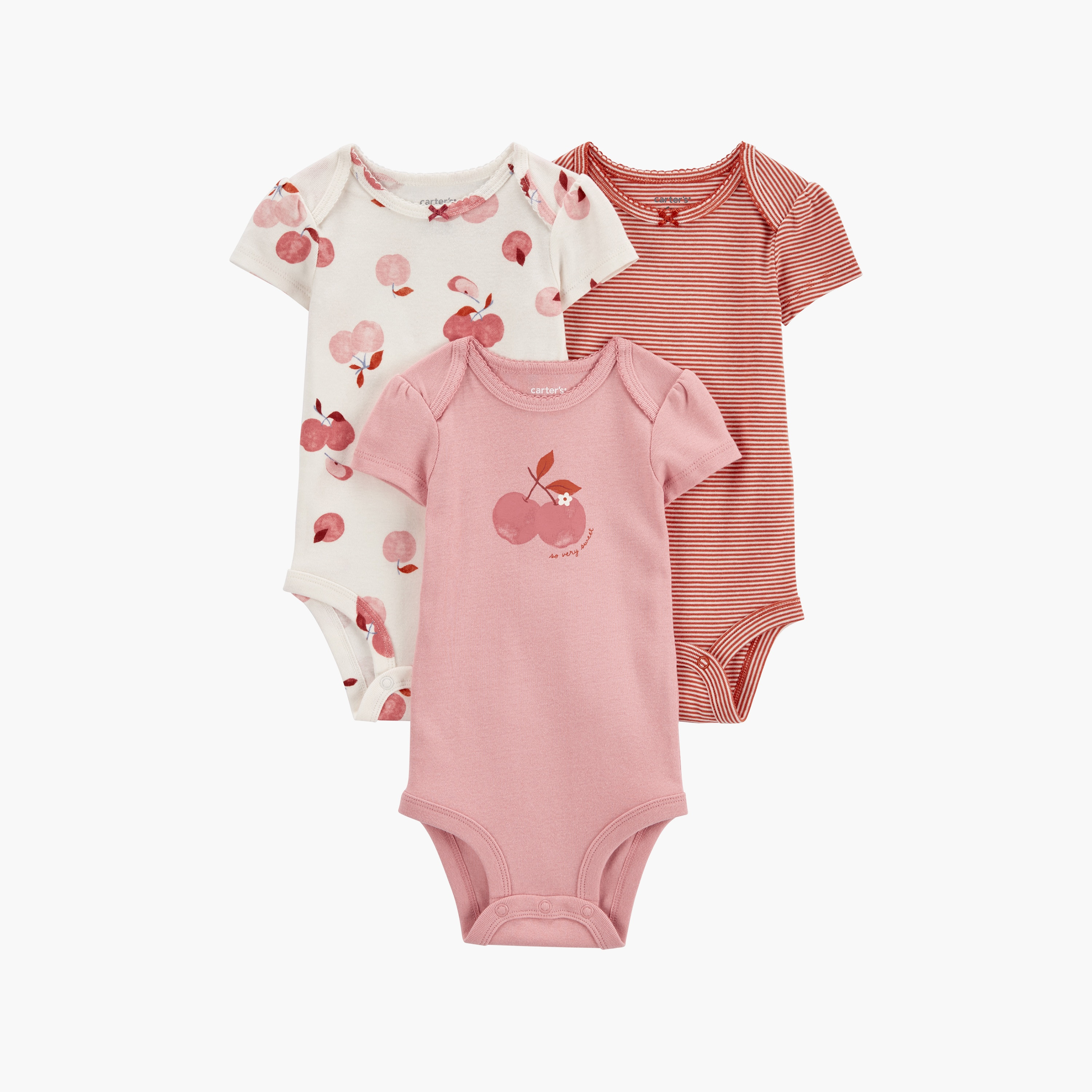 بودي سوت بأكمام قصيرة مطبوعة 3 قطع من كارترز-baby-girls-clothing-bodysuits-image-1