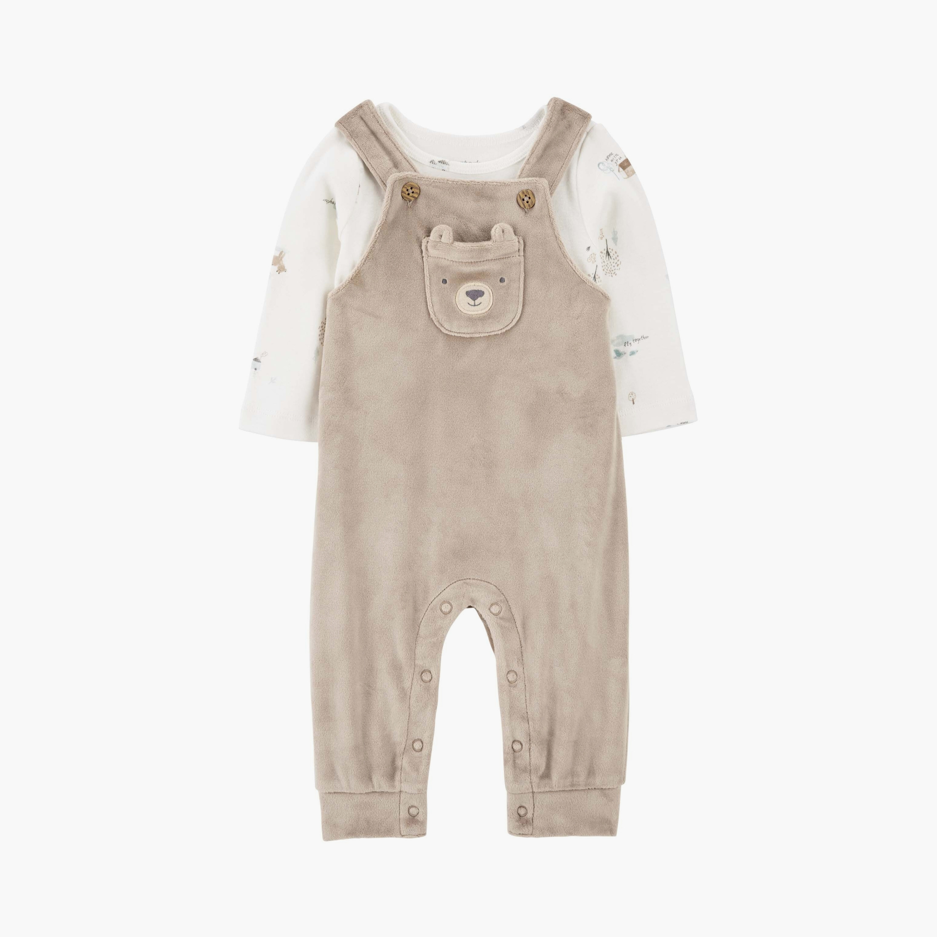 دنغري مطبوع بأكمام طويلة مع تي شيرت من كارترز-boys-clothing-setsandcoords-image-1