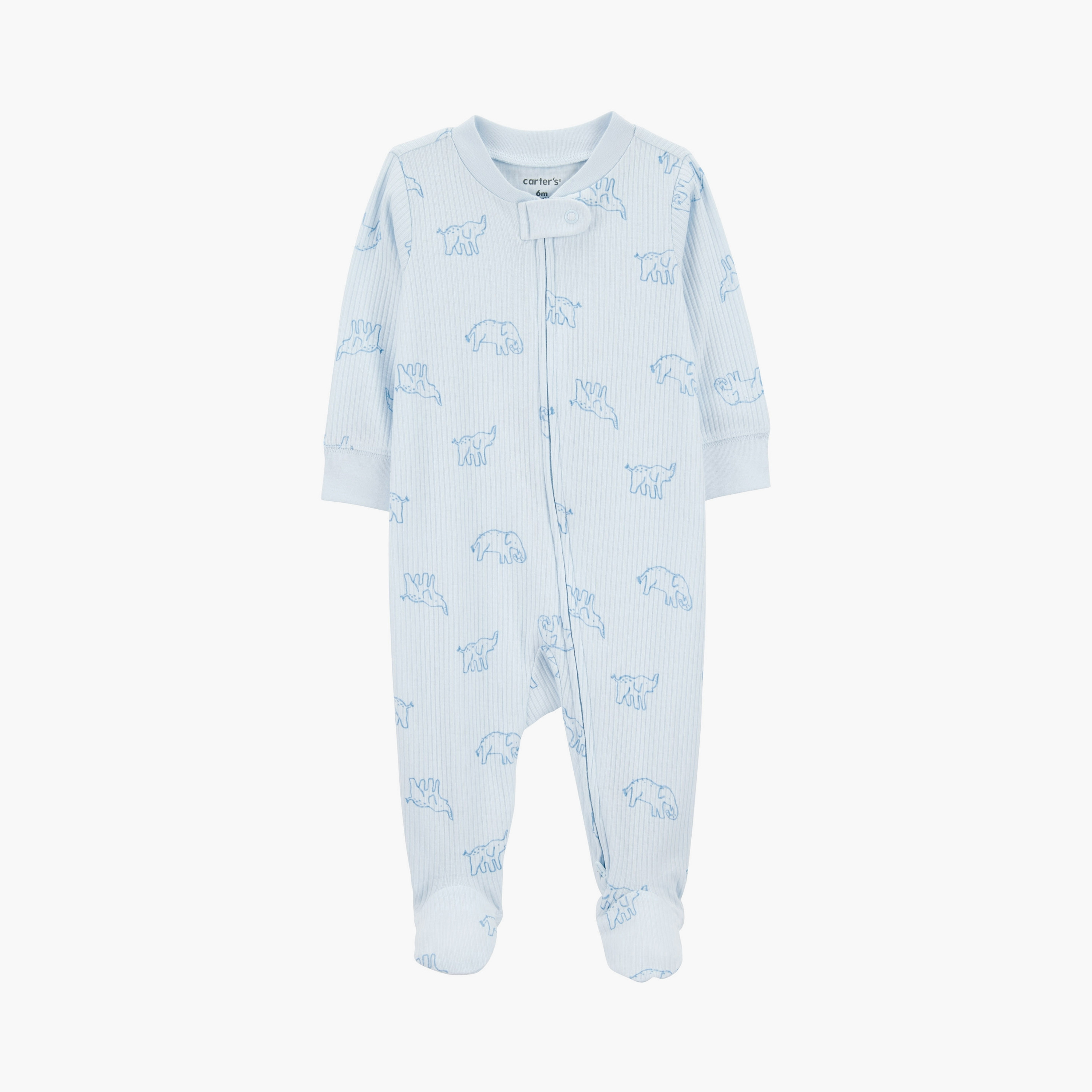 بدلة نوم بطبعة فيل بأكمام طويلة من كارترز-baby-girls-clothing-nightwear-sleepsuits-image-1