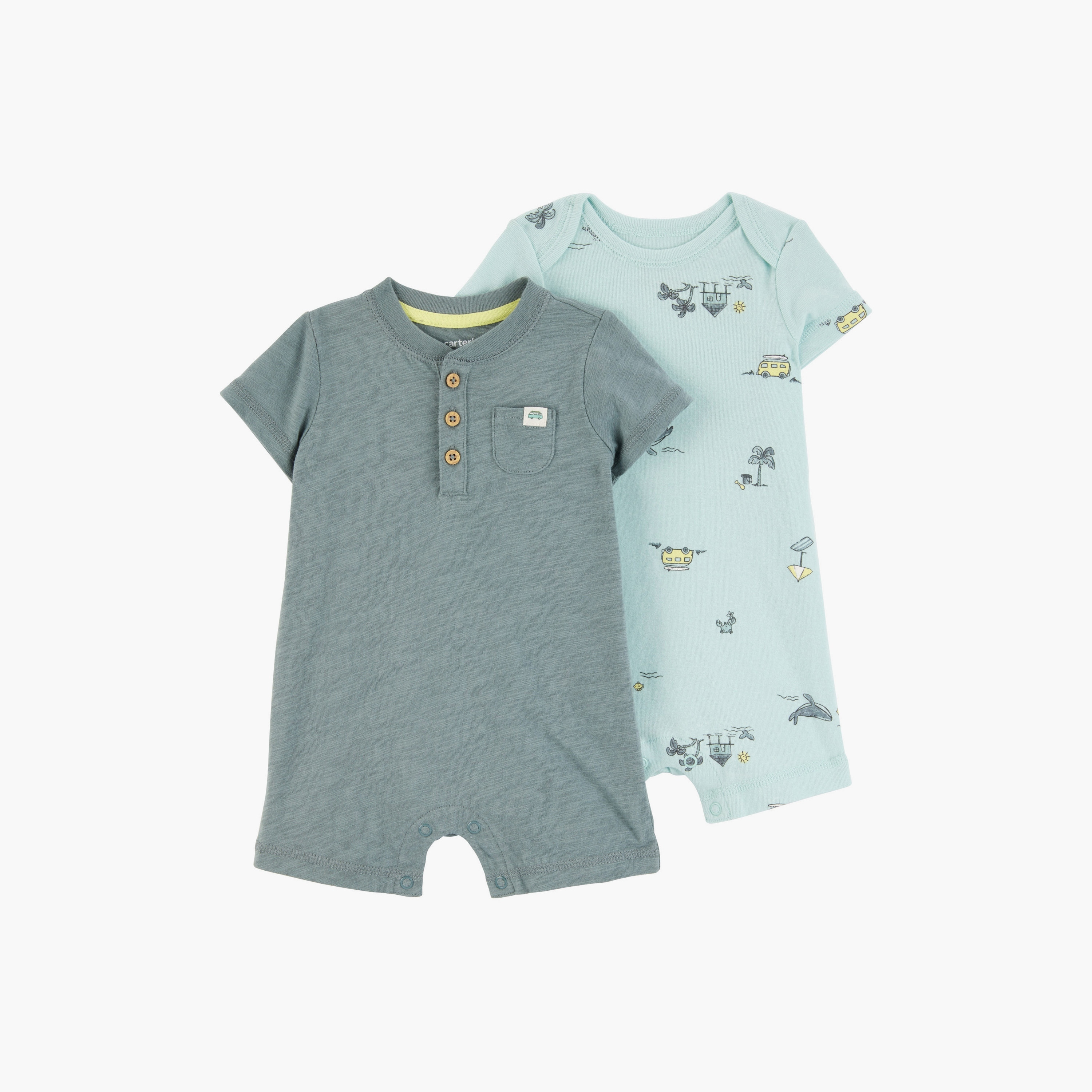 رومبير مكون من قطعتين بطبعة شاطئ بأكمام قصيرة من كارترز-baby-boys-clothing-multipacks-image-1